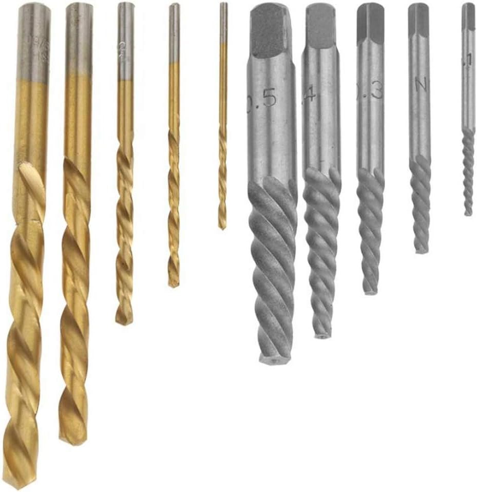 10Pcs Screw Extractor Set with Left Hand Cobalt Drill Bitsremover Kit image number 4