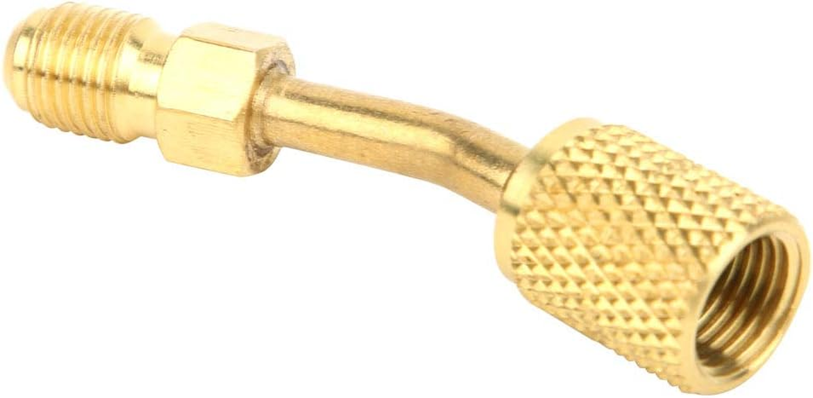 R410A Precision Brass 1/4Inch Male SAE to 5/16Inch Female SAE Adapter Vacuum Pump Split System, Stable Performance, for HVAC Technicians (AD87-45)