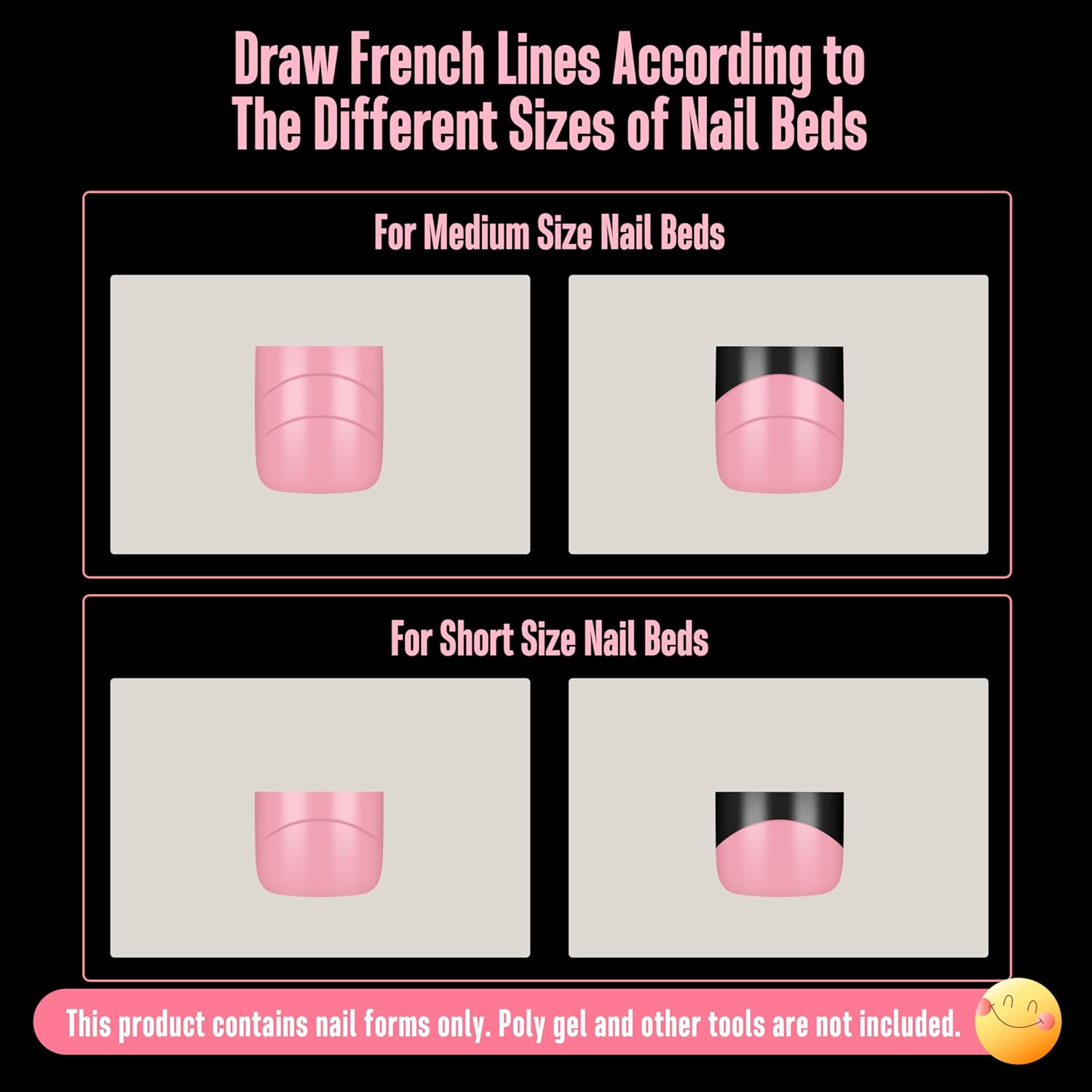 NOVO OVO Upgrade Toe Dual Nail Forms for Poly Gel with Inner French Tips Auxiliary Line for Toenail Extension, Square Soft Gel Nail Extension, Full Cover Molds for Pedicure DIY X 15 Sizes 270 Pcs image number 5