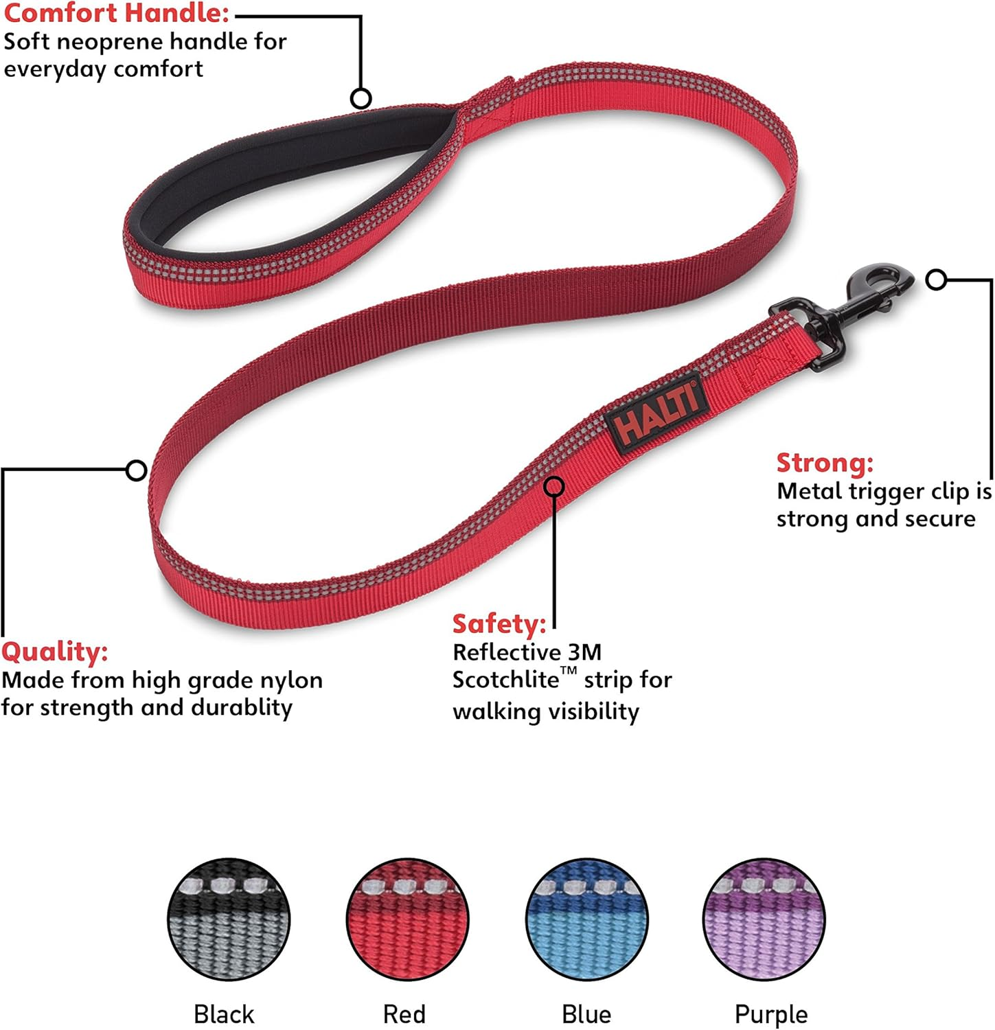 Company of Animals Halti Lead for Dogs, Small, Red image number 2