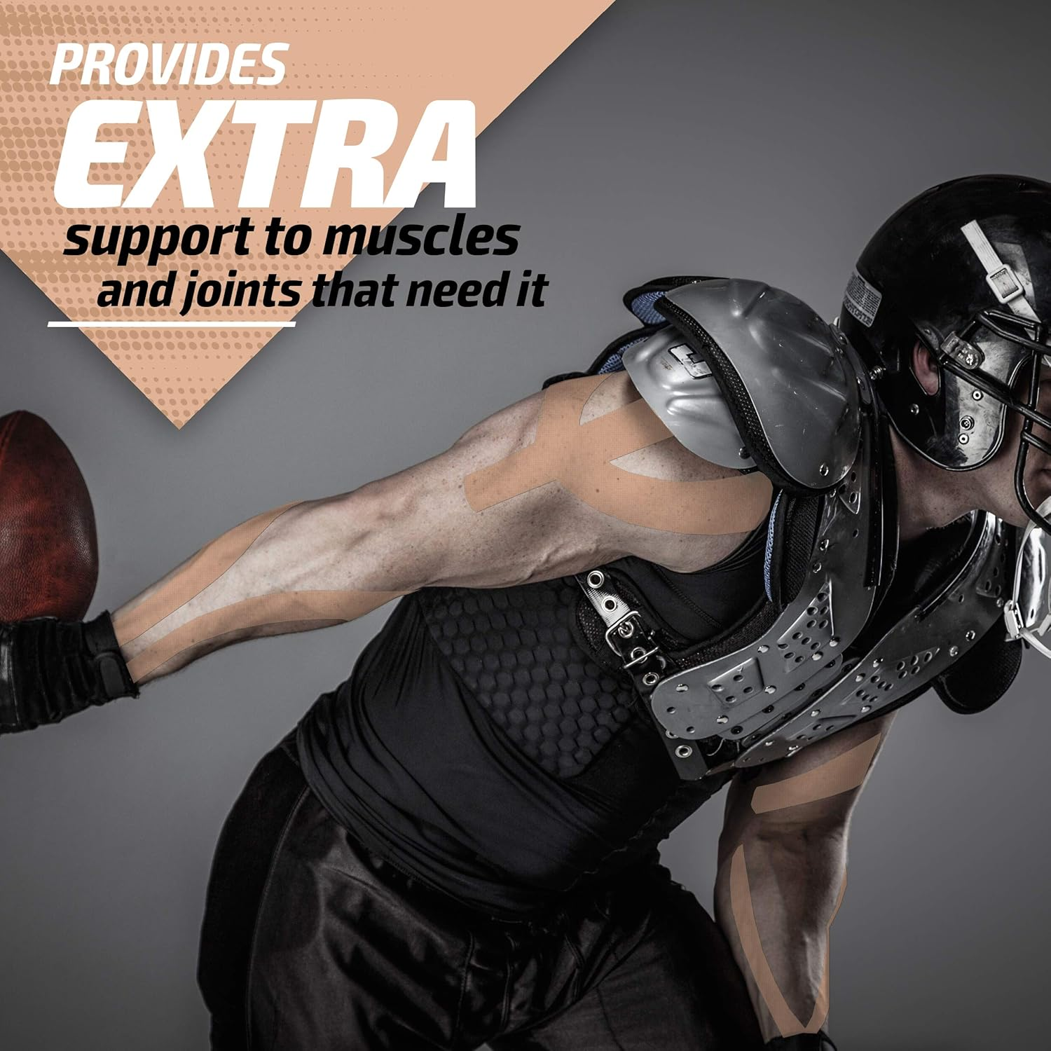 Physix Gear Sport Kinesiology Tape with Illustrated E-Guide - 16Ft Uncut Roll - Best Relief Adhesive for Muscles, Shin Splints, Knee & Shoulder Aches - 24/7 Waterproof Therapeutic Aid image number 2