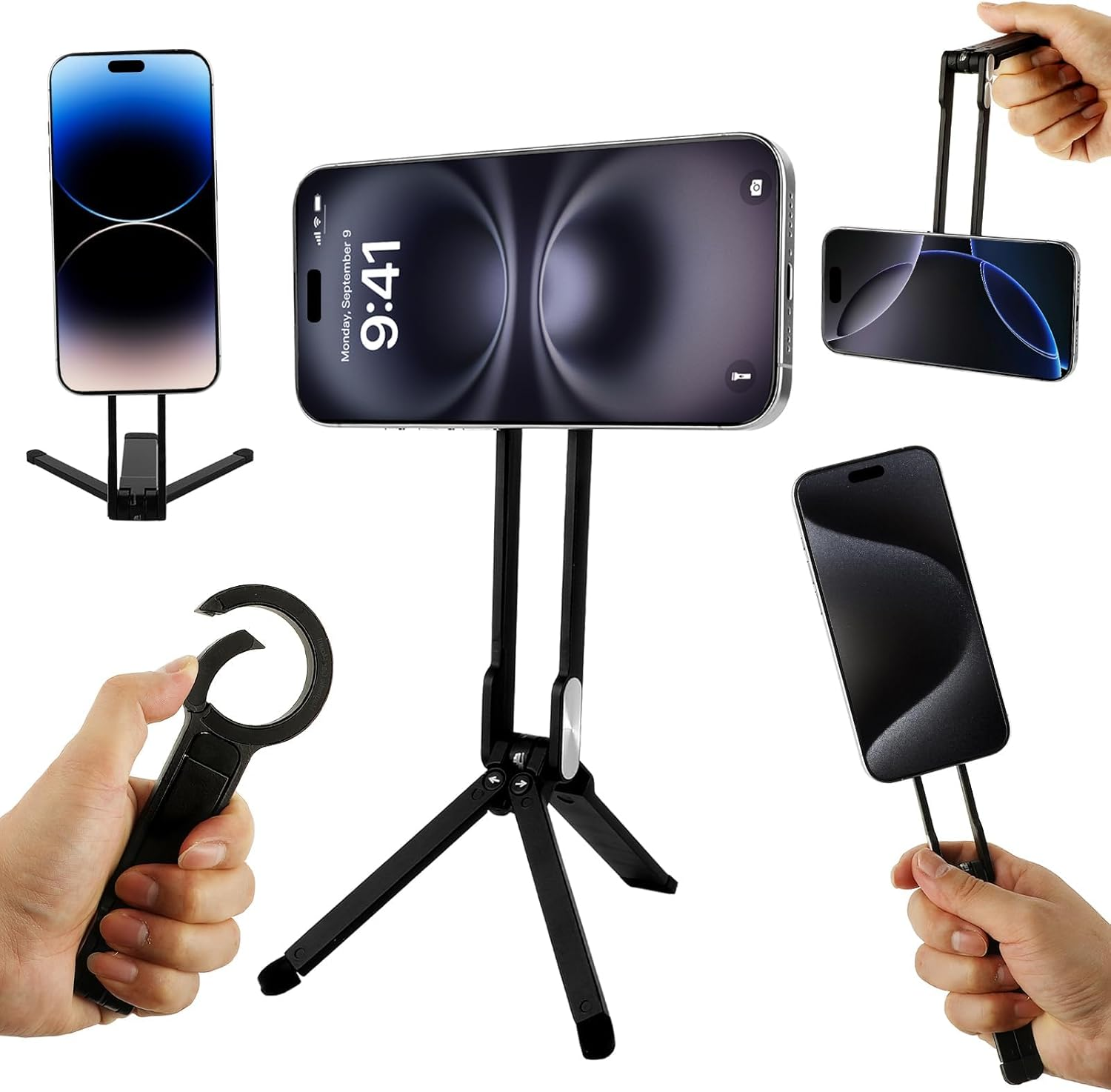 QFFAFAR Magnetic Phone Tripod Stand for Iphone, Tripod Magnetic Phone Stand Phone Mount Tripod for Phone for Mag Safe Selfie Stick, Quick Mount Compatible with Iphone 17 16 15 14 13 12 image number 3