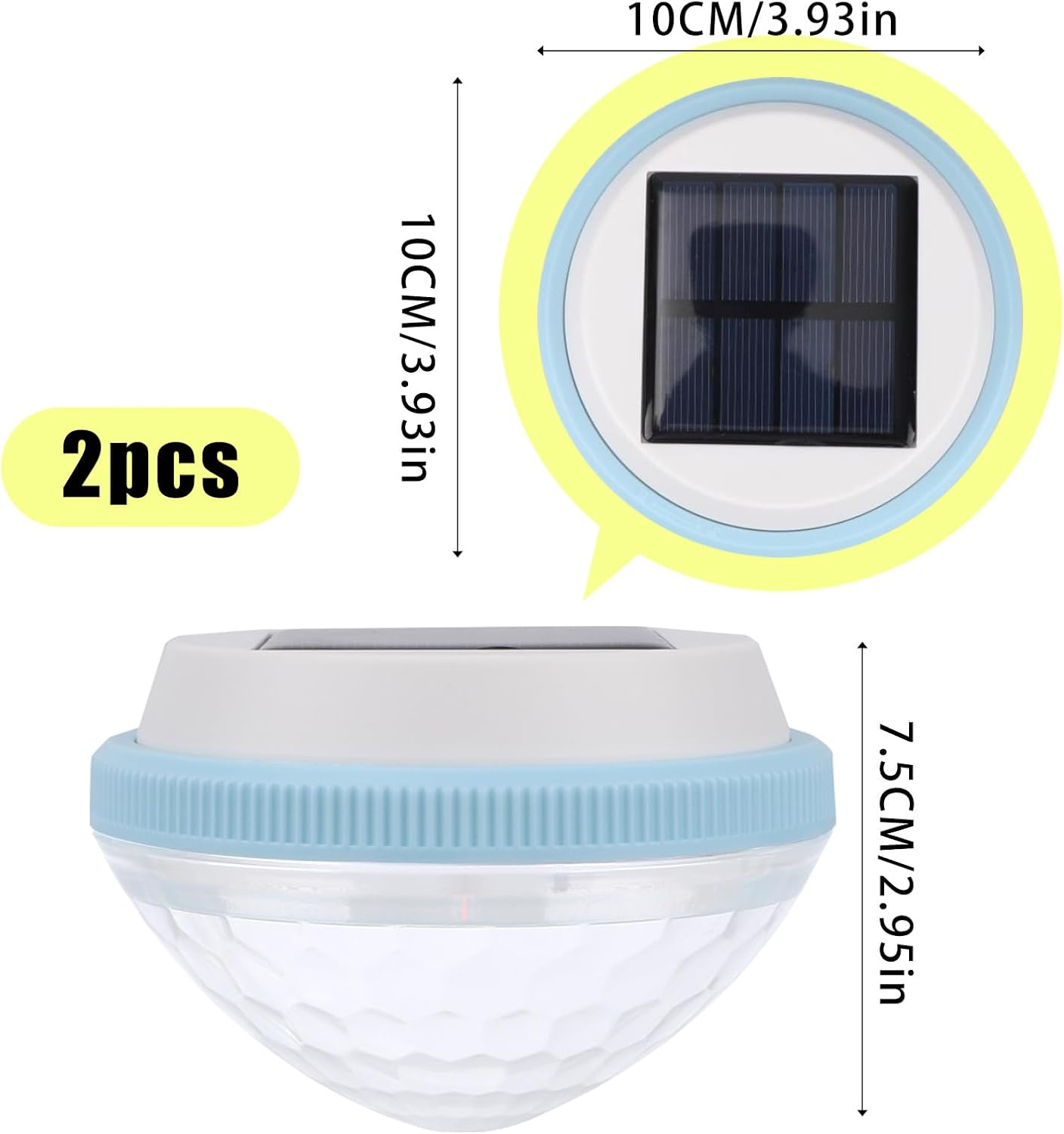 2Pcs Solar Floating Pool Lights, Waterproof Multi-Color Changing LED Solar Pool Lights Decoration for Garden Pond Fountain Wedding Party image number 1