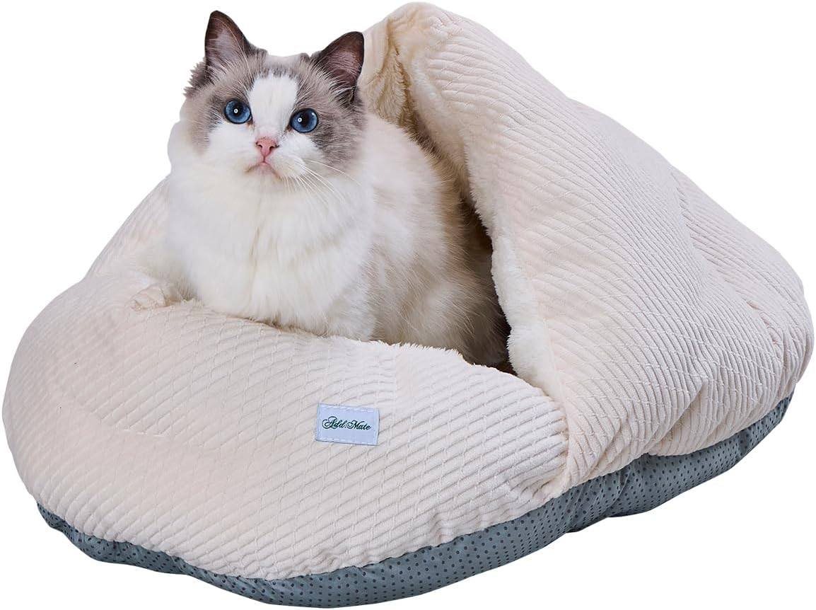 ADD. Mate Cuna Chin Shell Bed for Dogs and Cats, AWA, Milk Ivory