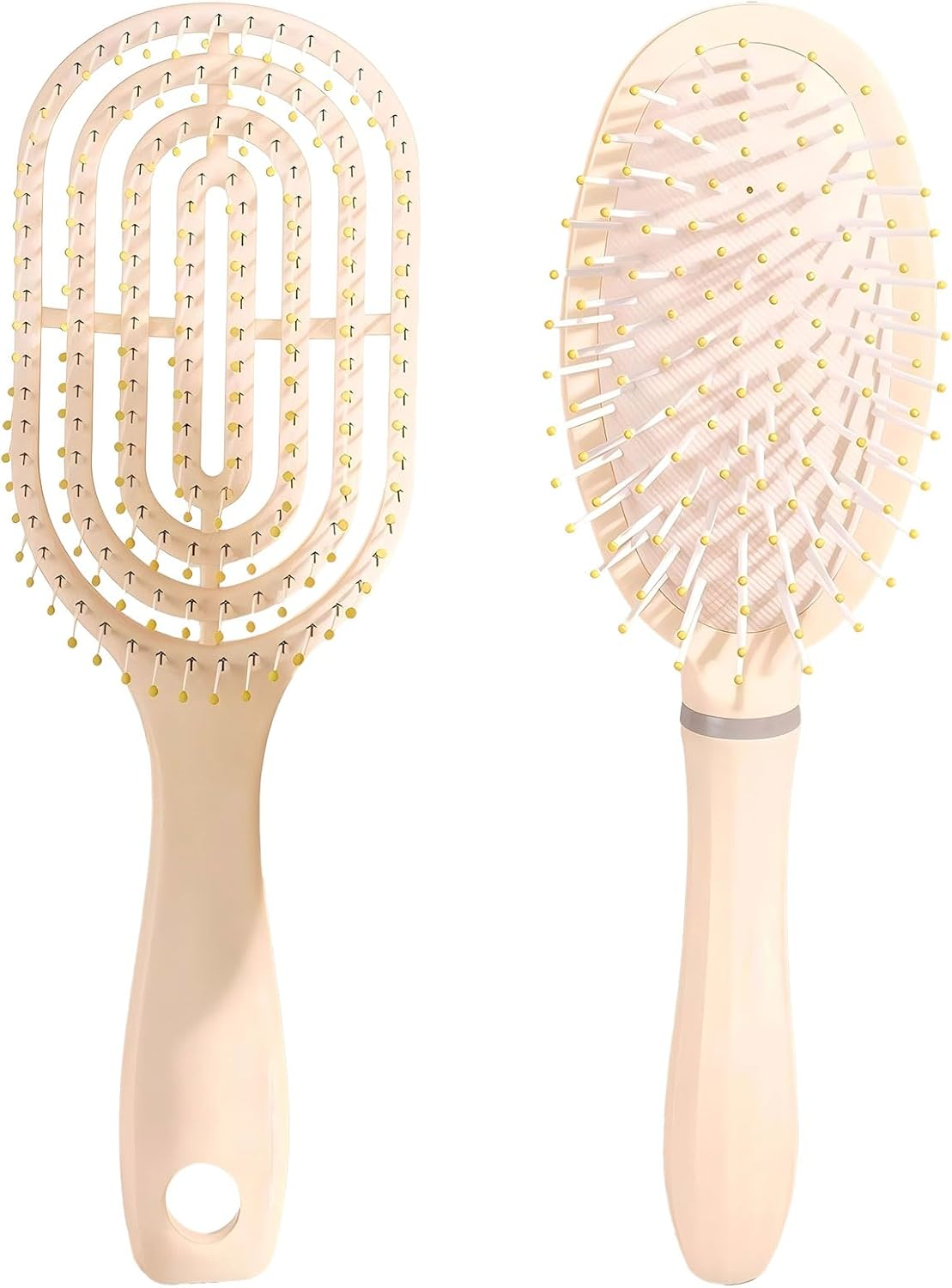 Pack of 2 Hair Brush without Pulling, Hair Brush, Detangler Brush, Gentle without Pulling, for Wet, Dry Hair, Detangling Brush, Reduces Hair Breakage for Curls, Fine and Long Hair image number 4