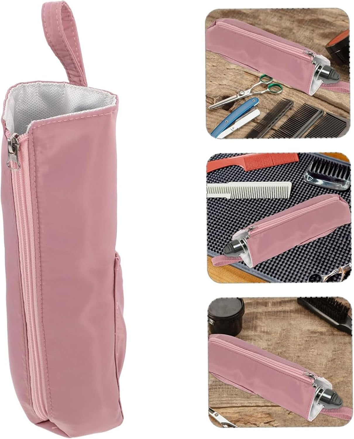 Hair Iron Holder - Hangable Blow Dryer Holder - Styling Straightening Tool Travel Pouch Heat Resistant for Desk Organization