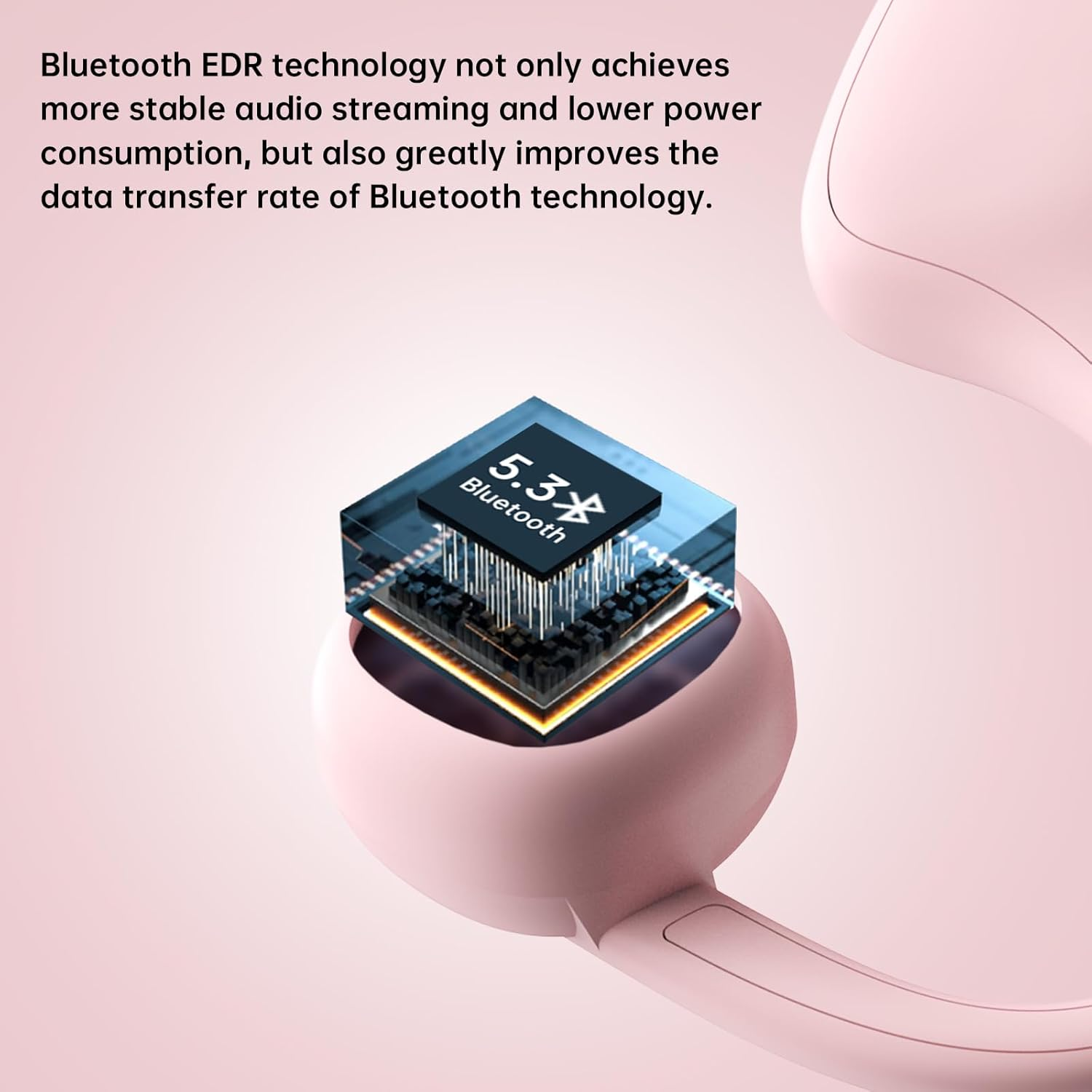 IFECCO Kids Open Ear Headphones - Kids Girls Bluetooth 5.3 Conduction Headphones with Mic,Ultra-Light,Ipx5 Waterproof and Safer for Children Wireless Headphones,Perfect for School Travel Gifts (Pink) image number 6