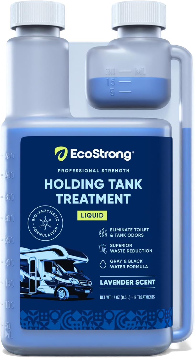 Eco Strong RV Toilet Treatment | RV Black Tank Treatment | RV Holding Tank Digestor, Odor Eliminator, and Cleaner | Perfect for Campers, Rvs, Boats, 16 Treatments, Lavender
