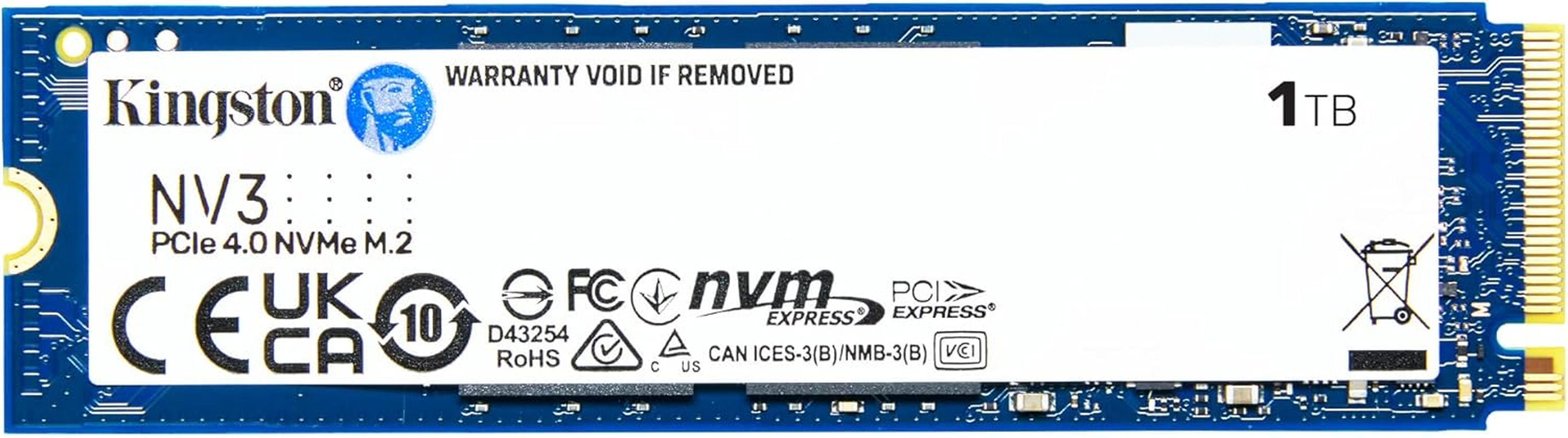 Kingston NV3 Pcie 4.0 Nvme M.2 SSD 1000G(1TB), SNV3S/1000G, Upto 6,000Mb/S image number 3
