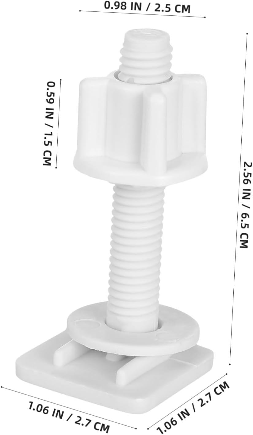 Ibasenice Toilet Seat Parts Including Screw and Nut for Top Mount Toilet Seat Hinges, White Plastic image number 4