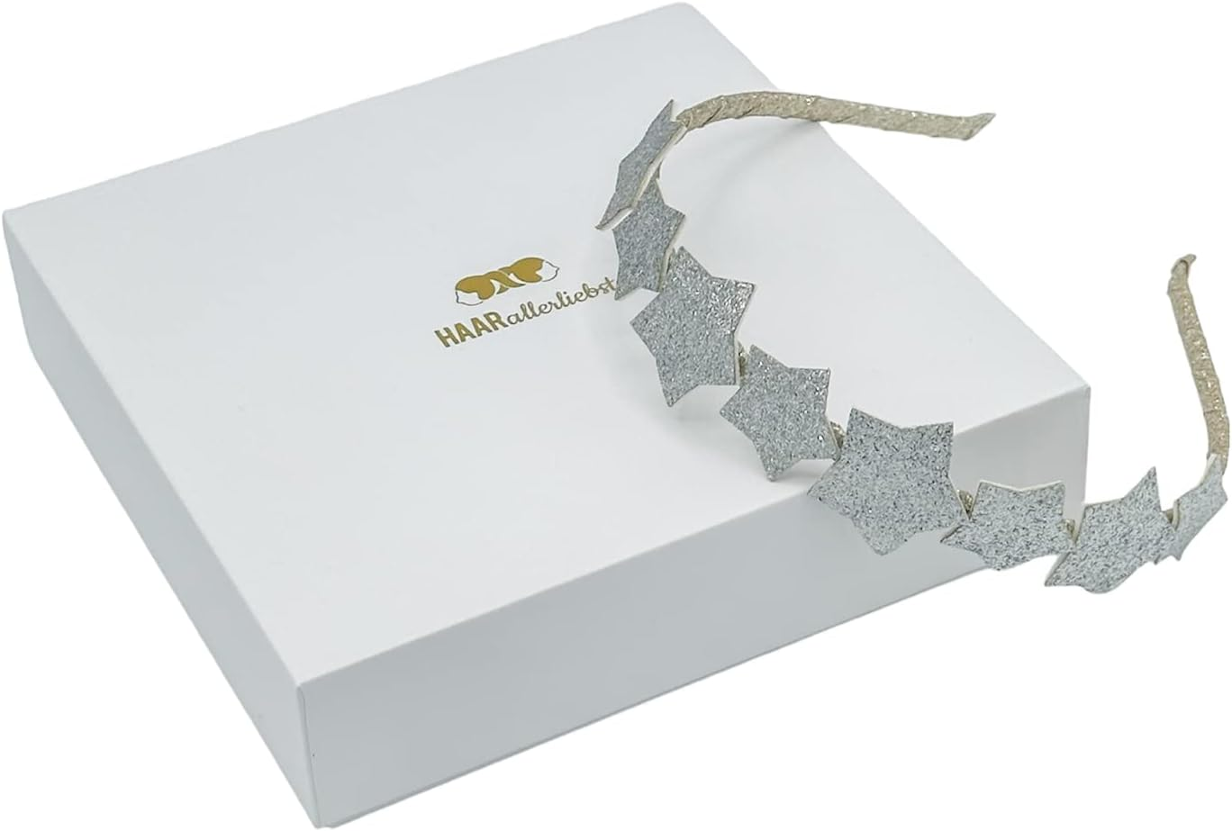 Haarallerliebst Hair Hoop (Tulle with Dots, Blue Pink) for Girls with Storage Box image number 4