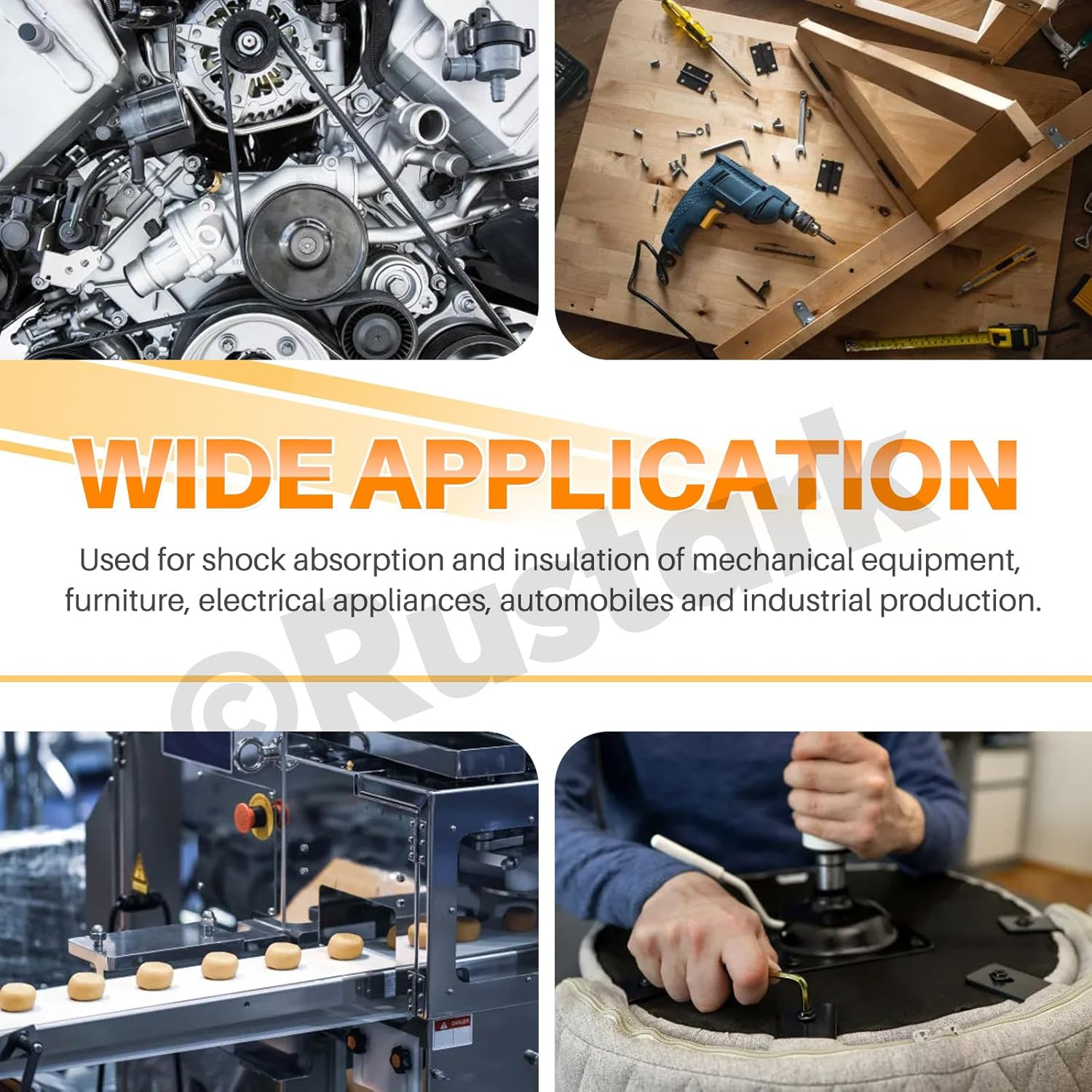 Rustark 105Pcs M6 M8 M10 M12 M14 304 Stainless Steel Push on Lock Nuts Assortment Kit Push Nuts Hex Hardware Nuts Fasteners Metric Machine Nuts for Machinery Manufacturing image number 6