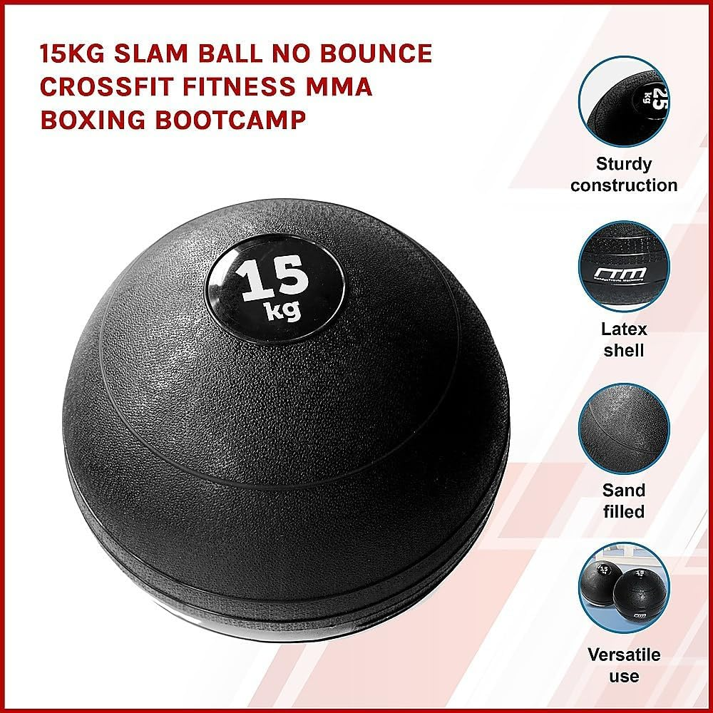 15Kg Slam Ball No Bounce Crossfit Fitness MMA Boxing Bootcamp Core Strength Circuit Training Strength and Endurance Training Weights Exercise Workout image number 2