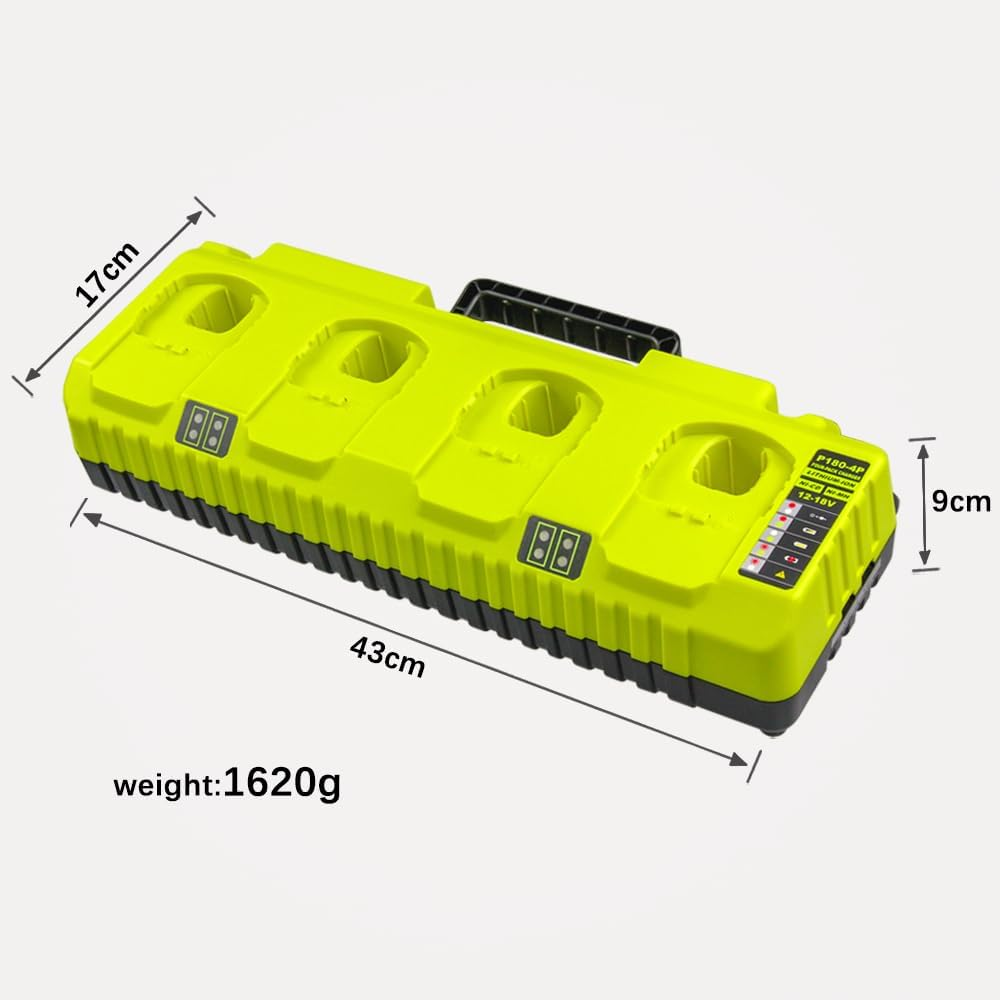 Replacement P108 Battery Dual Charger, 12V-18V, 5A Output, Compatible with Ryobi Batteries No Battery Only Charger