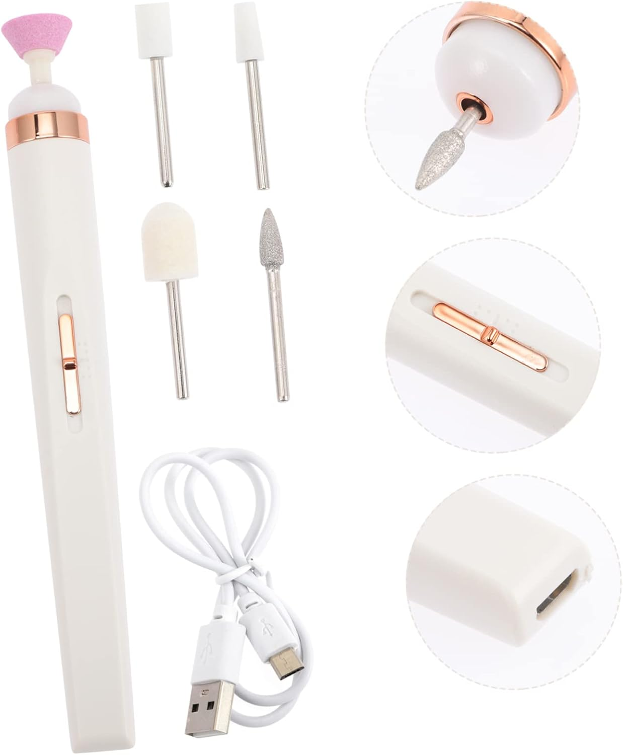 Vaguelly Multi-Functional Nail Drill Machine Electric Nail File Usb Charging for Manicure image number 4
