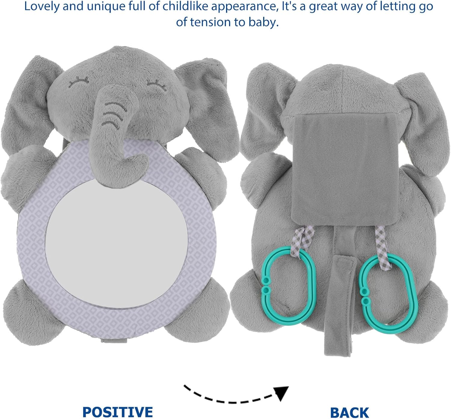 Rear Facing Car Mirror for Safety with Cute Animal Design Shatterproof Lightweight Observation Mirror for Rear Seat Ultra and Practical for Road Trips image number 5