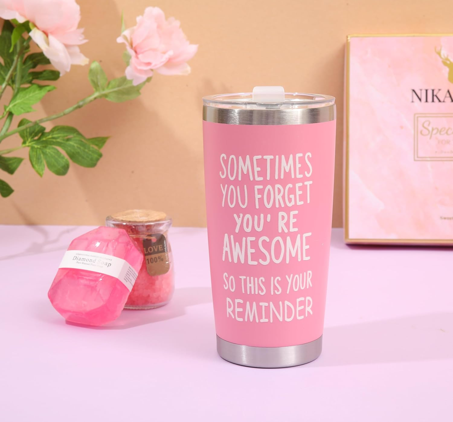 NIKA LUX - 12 PCS Wellness & Spa Gift Box for Women, Girls Bestie Hamper, Luxury Birthday Gift Set for Her, Mum, Teens, Sister, Self Care Packages, (Pink) - Blue image number 2