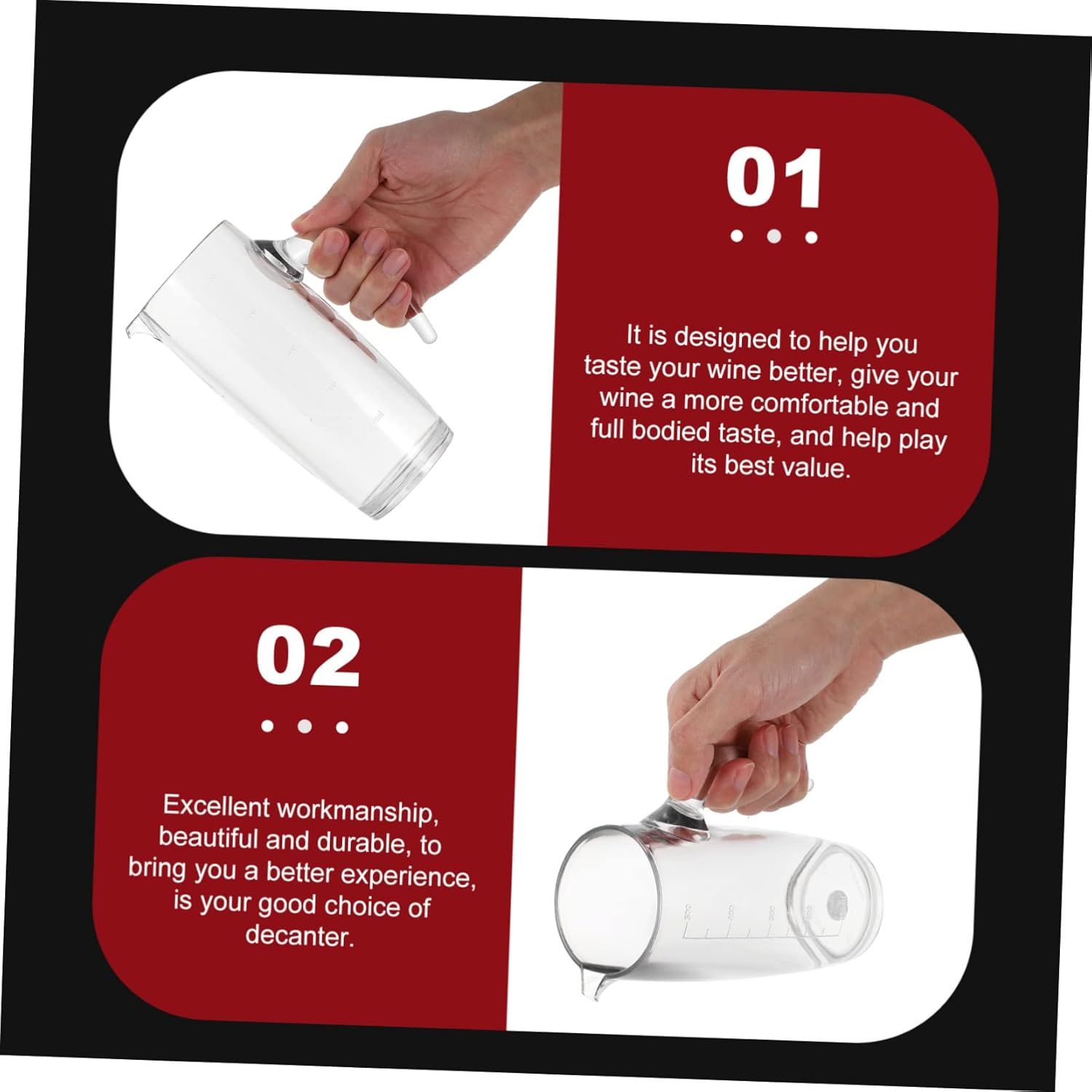 LABRIMP Large Capacity Liquor Pitcher Creative Wine Decanter Material for Whiskey Wine Tasting image number 5