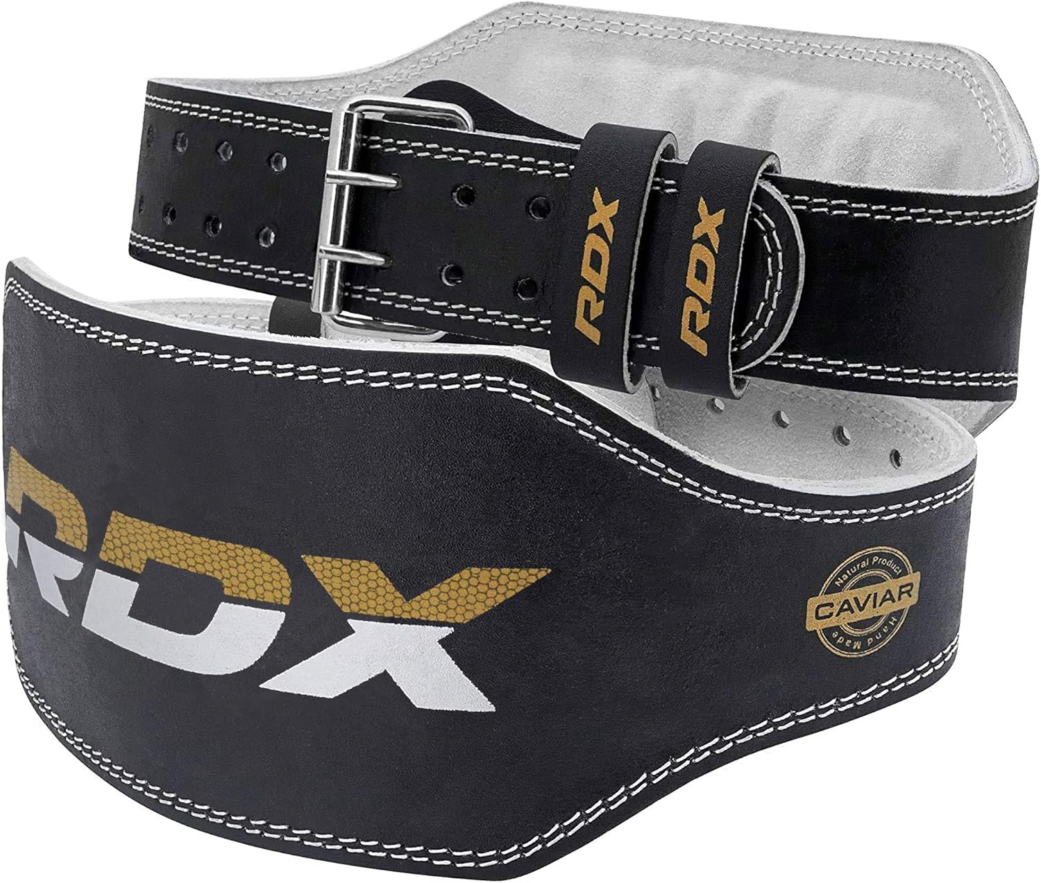 RDX Weight Lifting Belt for Fitness Gym Adjustable Leather Belt 6" Padded Lumbar Back Support Great for Bodybuilding, Powerlifting, Deadlifts Men Workout, Squats Exercise (Large Size) image number 1