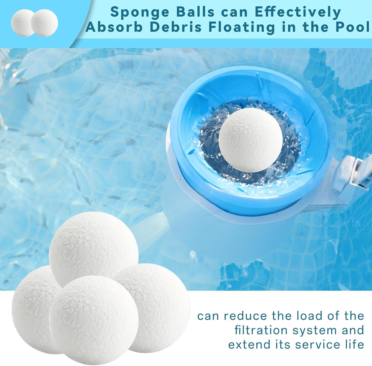 Absorber Balls of Scum for Spas Hot Tub, Reusable 3 Inch Hot Tub Absorber Ball of Scum, Washable Hot Tub Oil Spa Absorber Ball of Scum, Spa Sponge Balls for Scum Removal,White,4 Pack image number 5