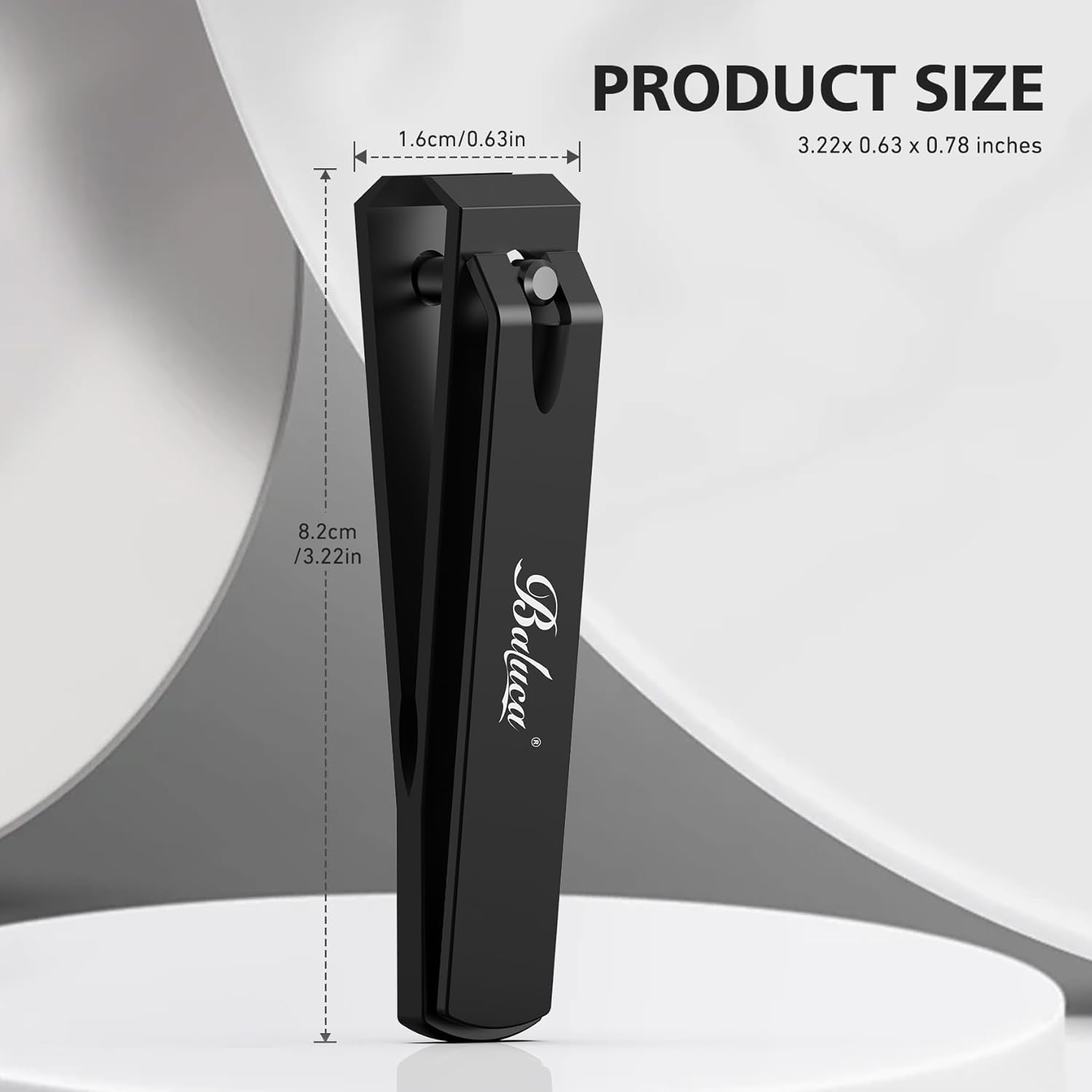 Heavy Duty Straight Blade Nail Clippers for Thick Toenails, Professional Stainless Steel Fingernail Toenail Clippers Trimmers - Thick Wide Jaw Toe Nail Clippings for Seniors, Men & Women (Black) image number 5