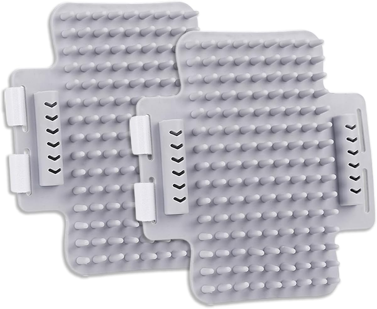 2 Pack Cat Self Groomer, Rubber Table Corner Face Wall Scratcher, Soft Pet Chin Head Grooming Brush Comb for Indoor Kitten Puppy Relaxing Bathing Cleaning, Gray