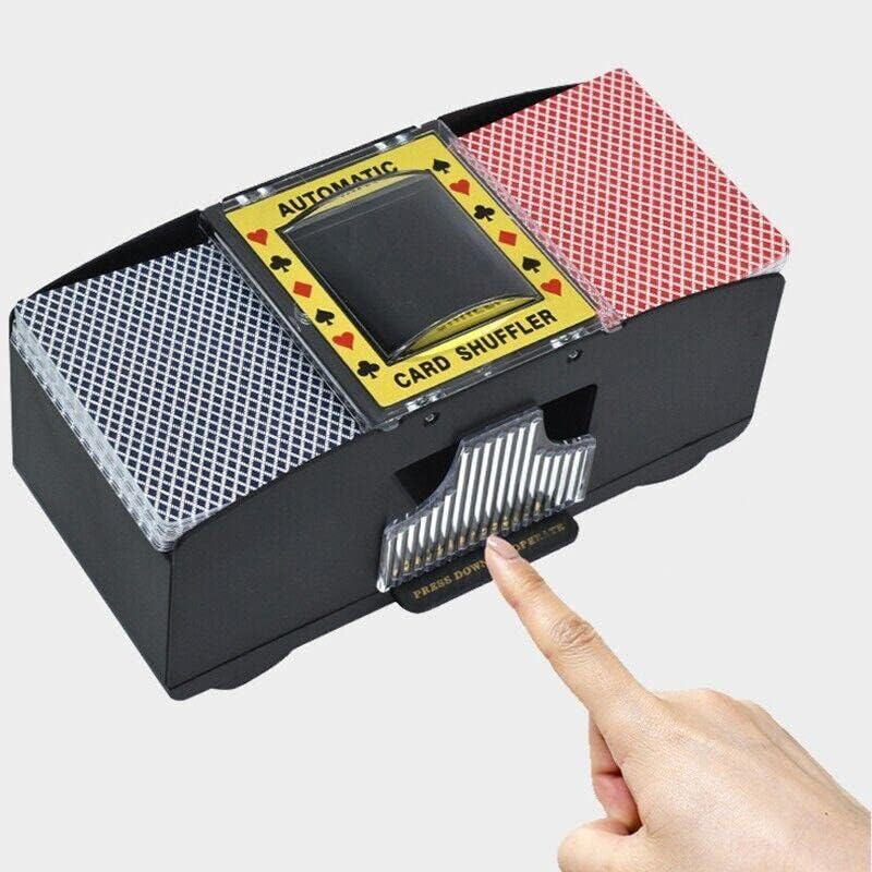 AIMALL 2 Deck Automatic Card Shuffler Poker Cards Shuffling Machine Casino Playing Game 8.3 X 3.5 X 3.7 Inches image number 1