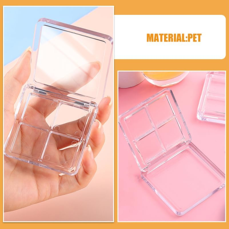 Healvian Empty Eyeshadow Box for Diy 4Pcs Portable Makeup Palette Foundation Lipstick Depotting image number 6