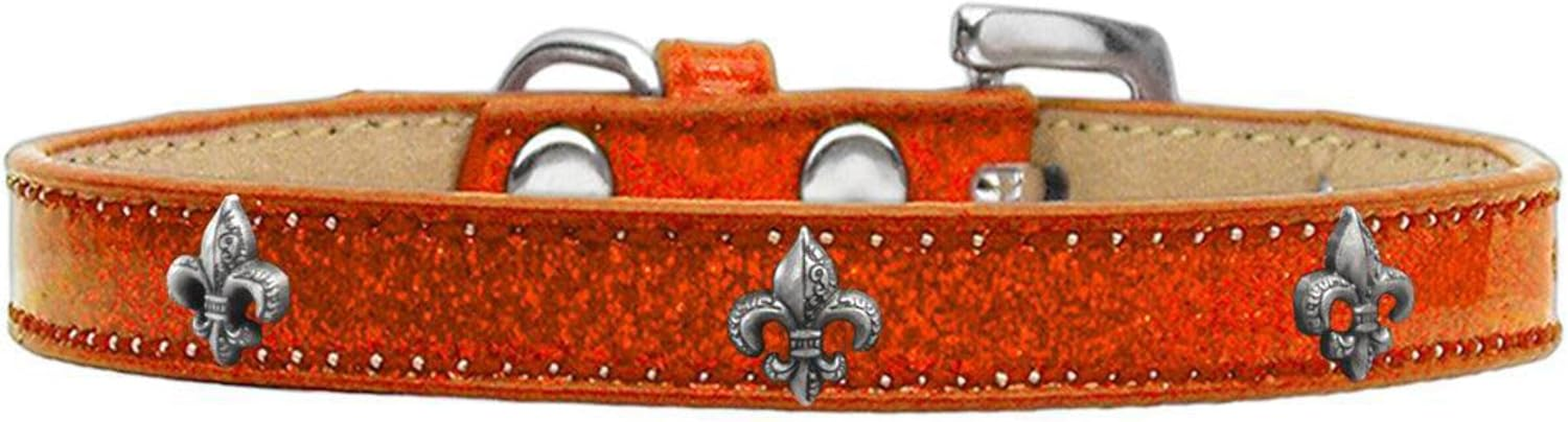 Mirage Pet Products Fleur De Lis Widget Dog Collar, Size 18, Silver image number 5