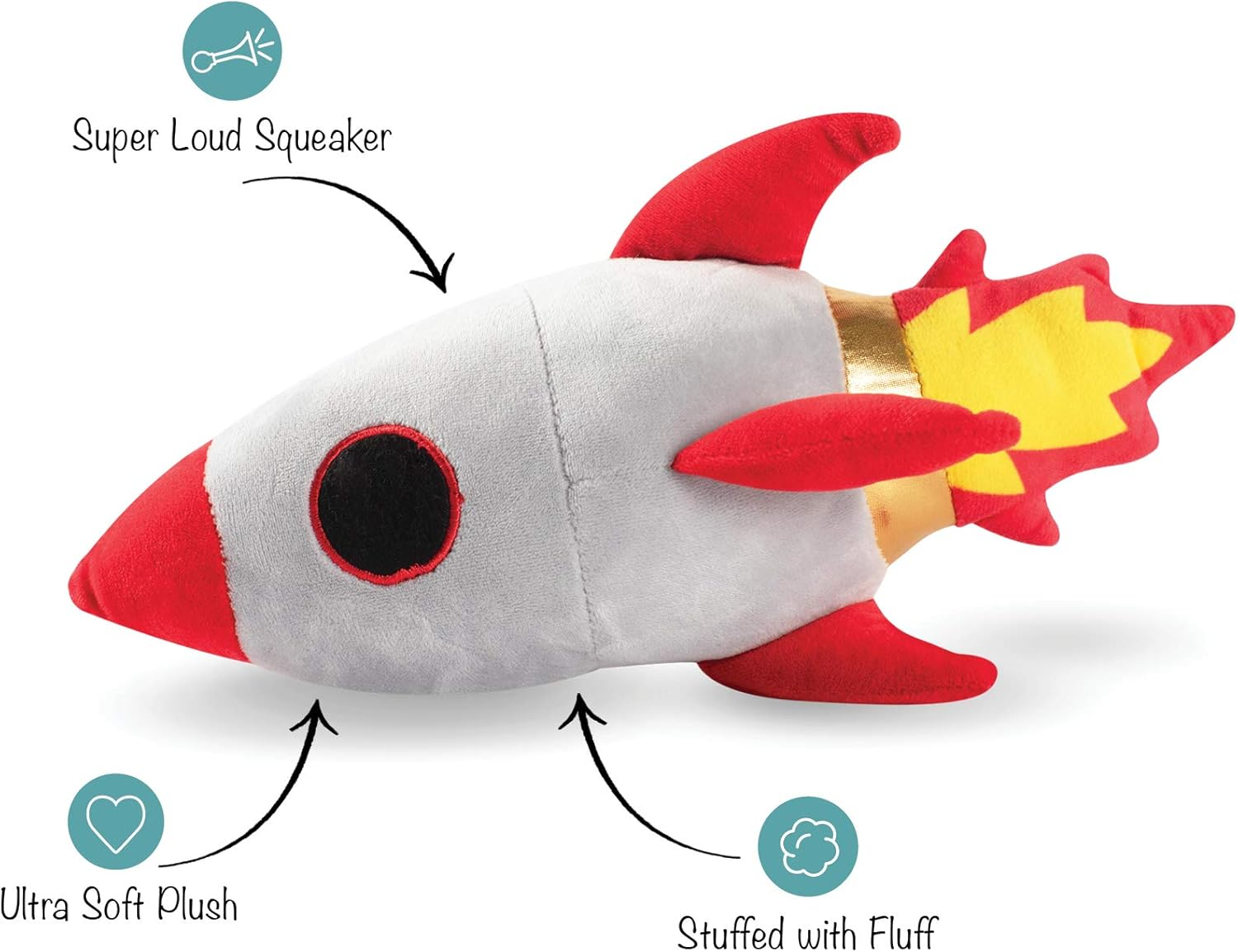 Rocket Ship-Plush Dog Toy (289349) image number 2