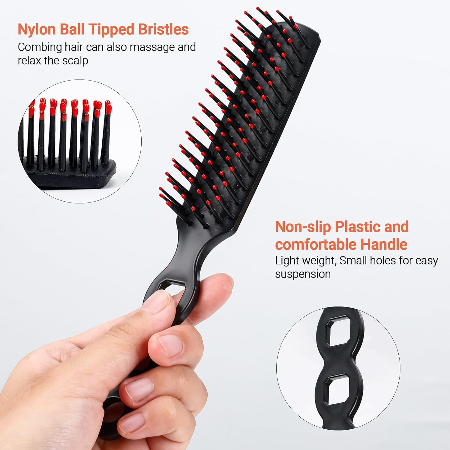 100 Packs Bulk Hair Brushes for Homeless, anti Entangling Hair Brushes anti Static Massage Combs, Disposable Plastic Hairbrush Suitable Shelter Hotel Nursing Home Charity Church -Individually Wrapped