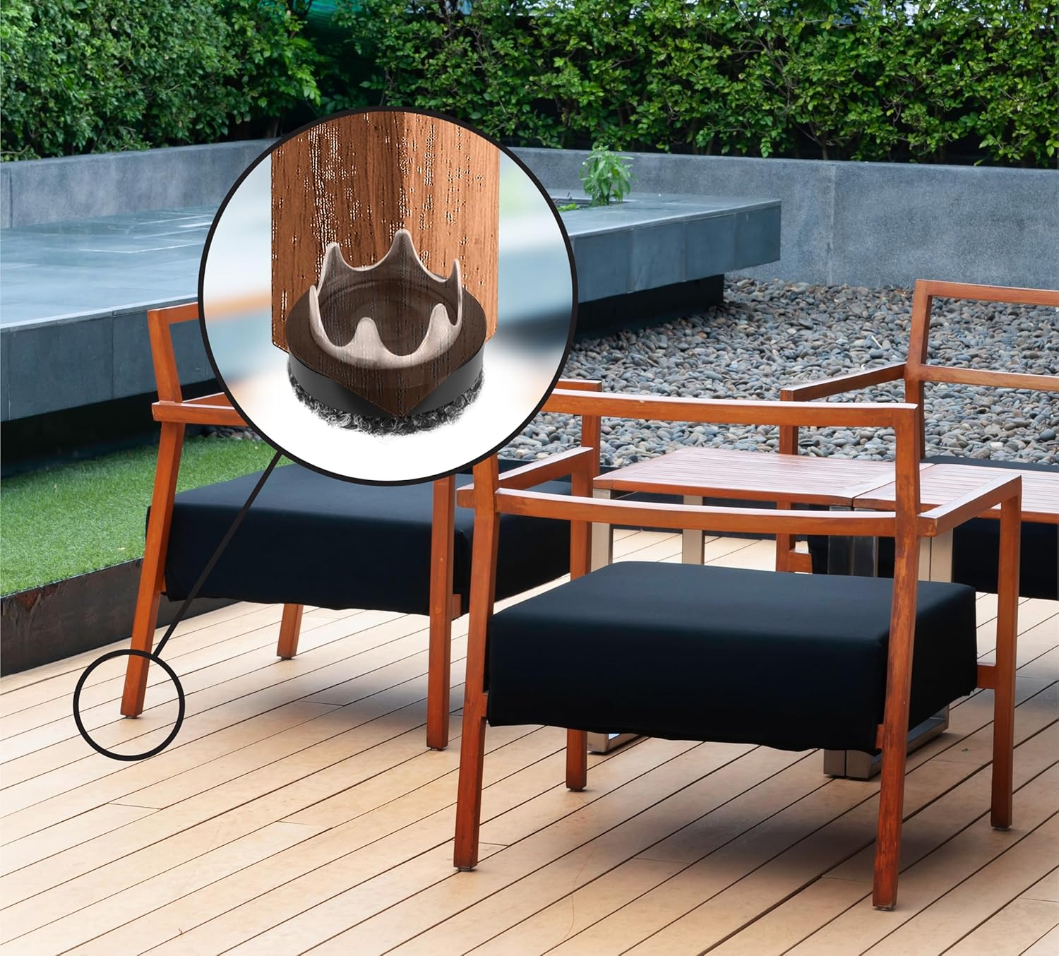 Gorilla Outdoor 25Mm Furniture Feet Floor Protectors/Weatherproof Berber Glides (Set of 8) Tap on Furniture Pads Guaranteed to Stay On, for Outdoor & Indoor Use image number 4