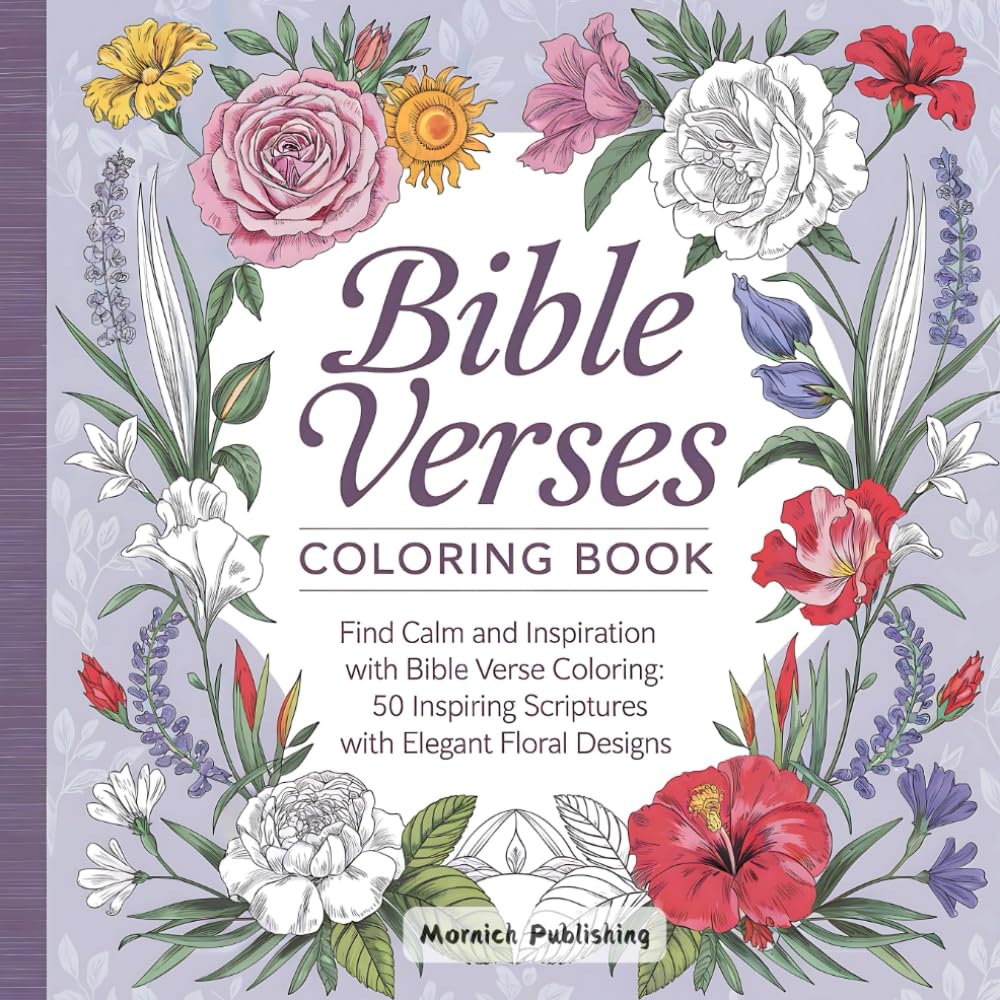 Bible Verses Coloring Book: Find Calm and Inspiration with Bible Verse Coloring: 50 Inspiring Scriptures with Elegant Floral Designs image number 1