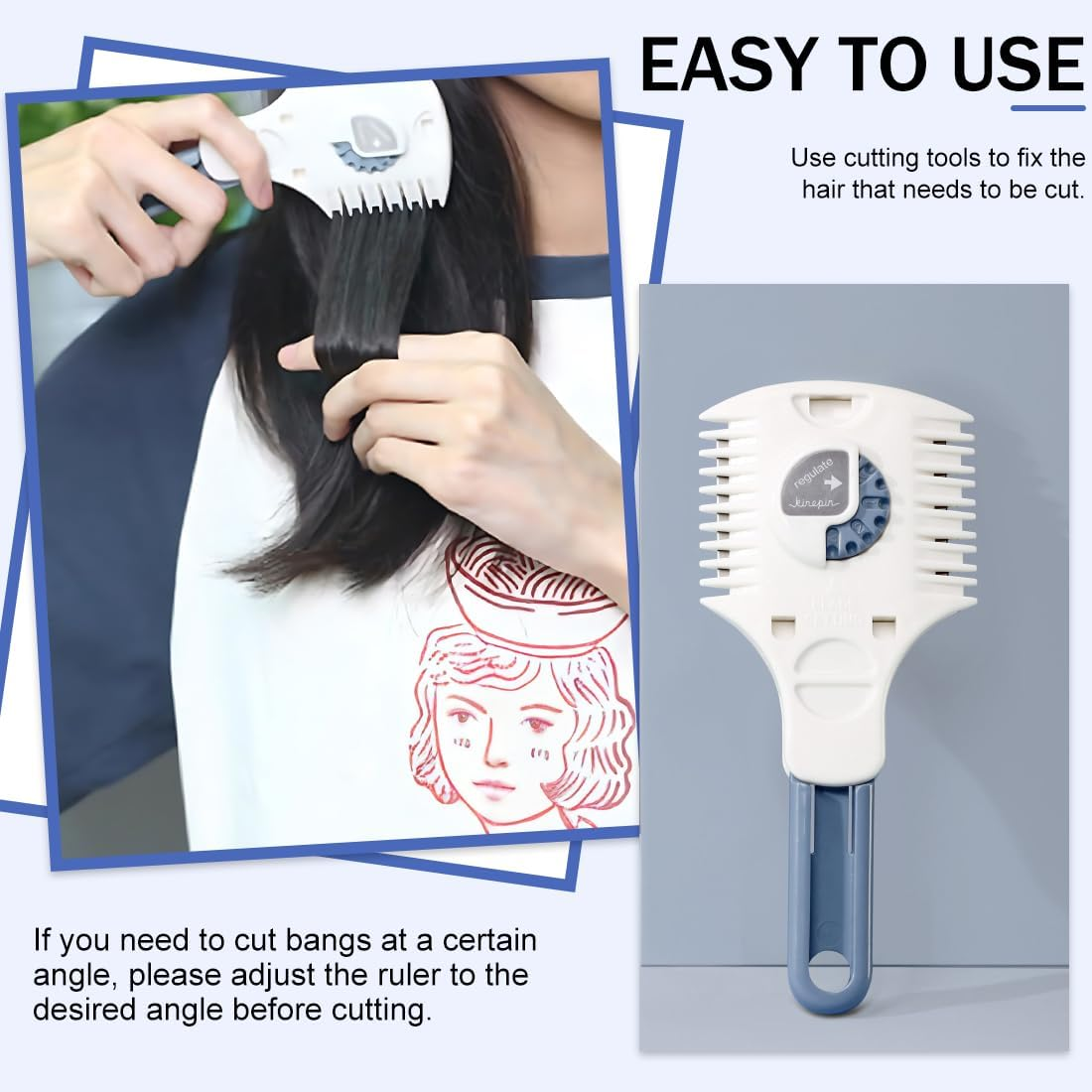 MIRKUZI Hair Scissors 1 Piece Hair Cutting Set Manual Hair Trimmer Professional Hair Trimmer Bangs Tool Long Hair Hairdressing Tool image number 5