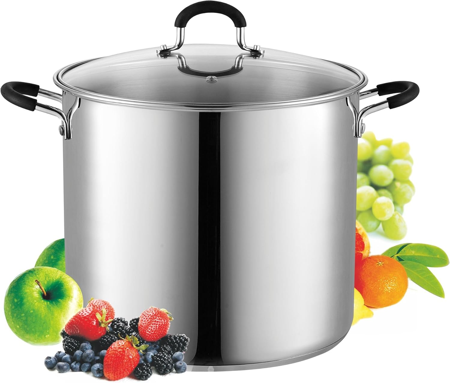Cook N Home Stockpot Sauce Pot Induction Pot with Lid Professional Stainless Steel 12 Quart, Dishwasher Safe with Stay-Cool Handles, Silver image number 6