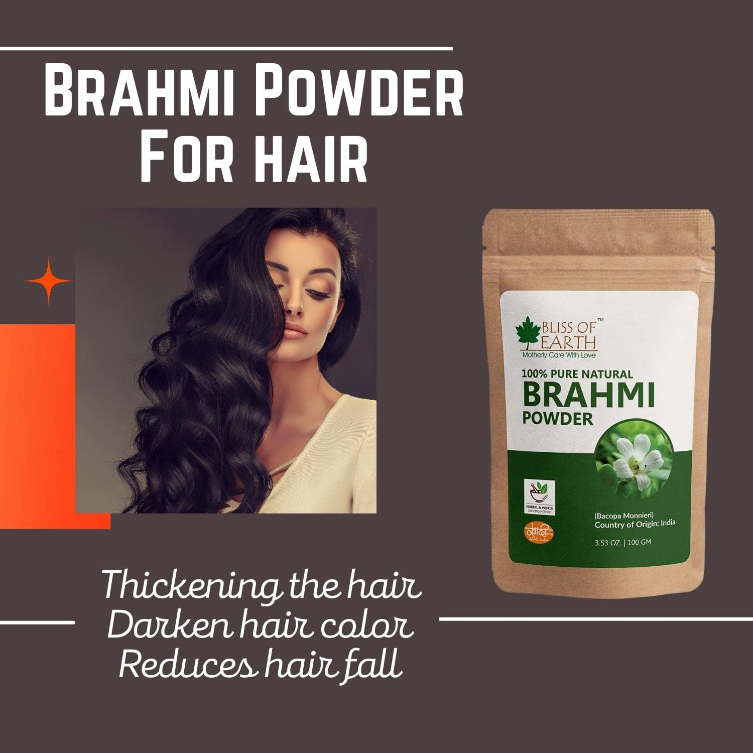 Bliss of Earth & Natural Brahmi Powder, 100GM