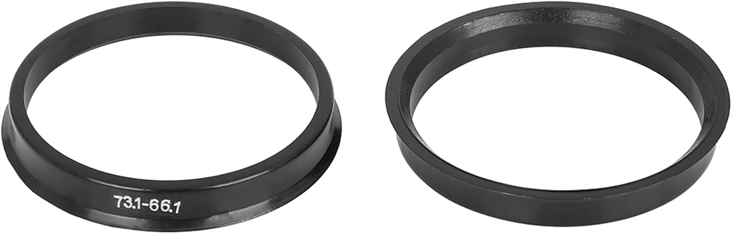 X AUTOHAUX 4Pcs Plastic 73.1Mm to 66.1Mm Car Hub Centric Rings Wheel Bore Center Spacer Black