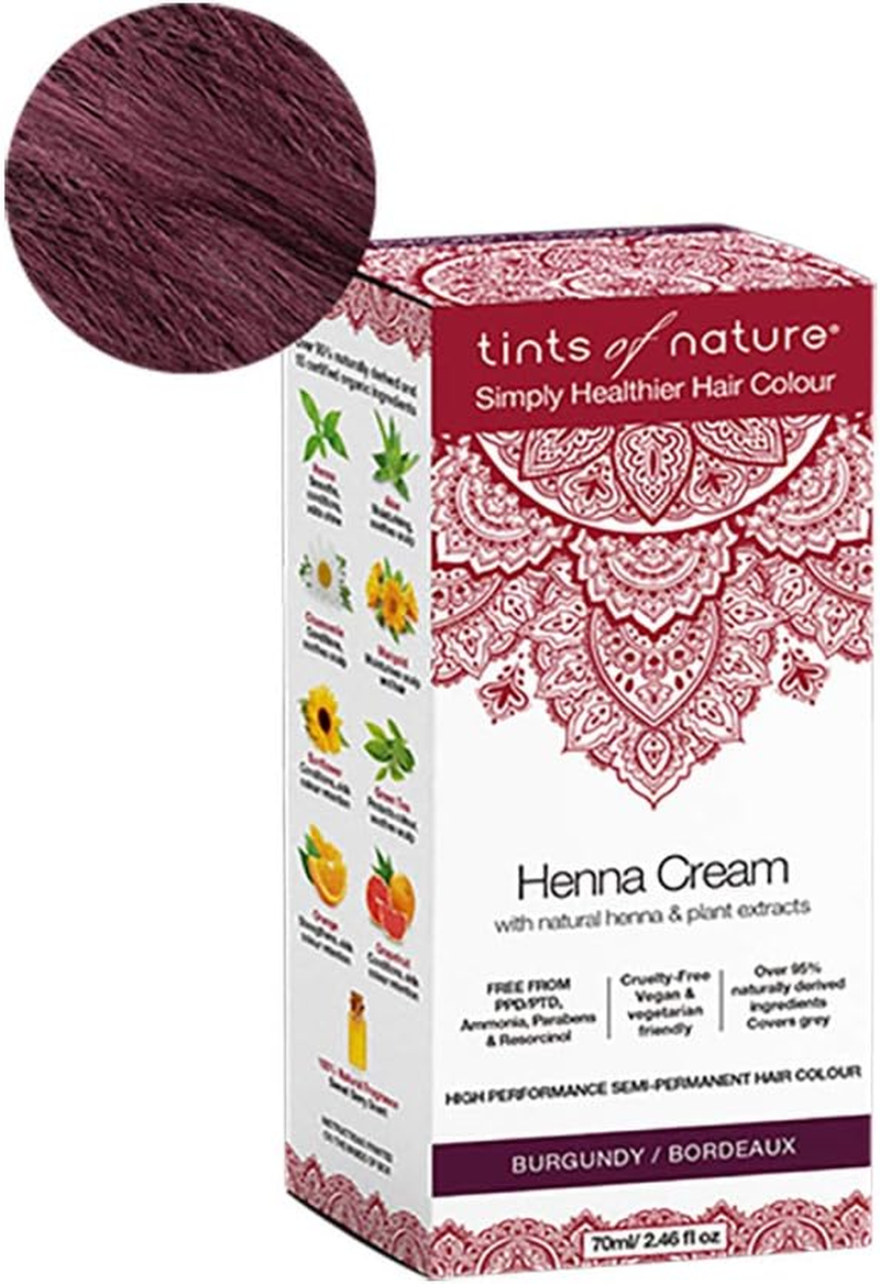 Tints of Nature Red Semi-Permanent Henna Cream Hair Colour, Ammonia-Free and 95% Natural, 70Ml
