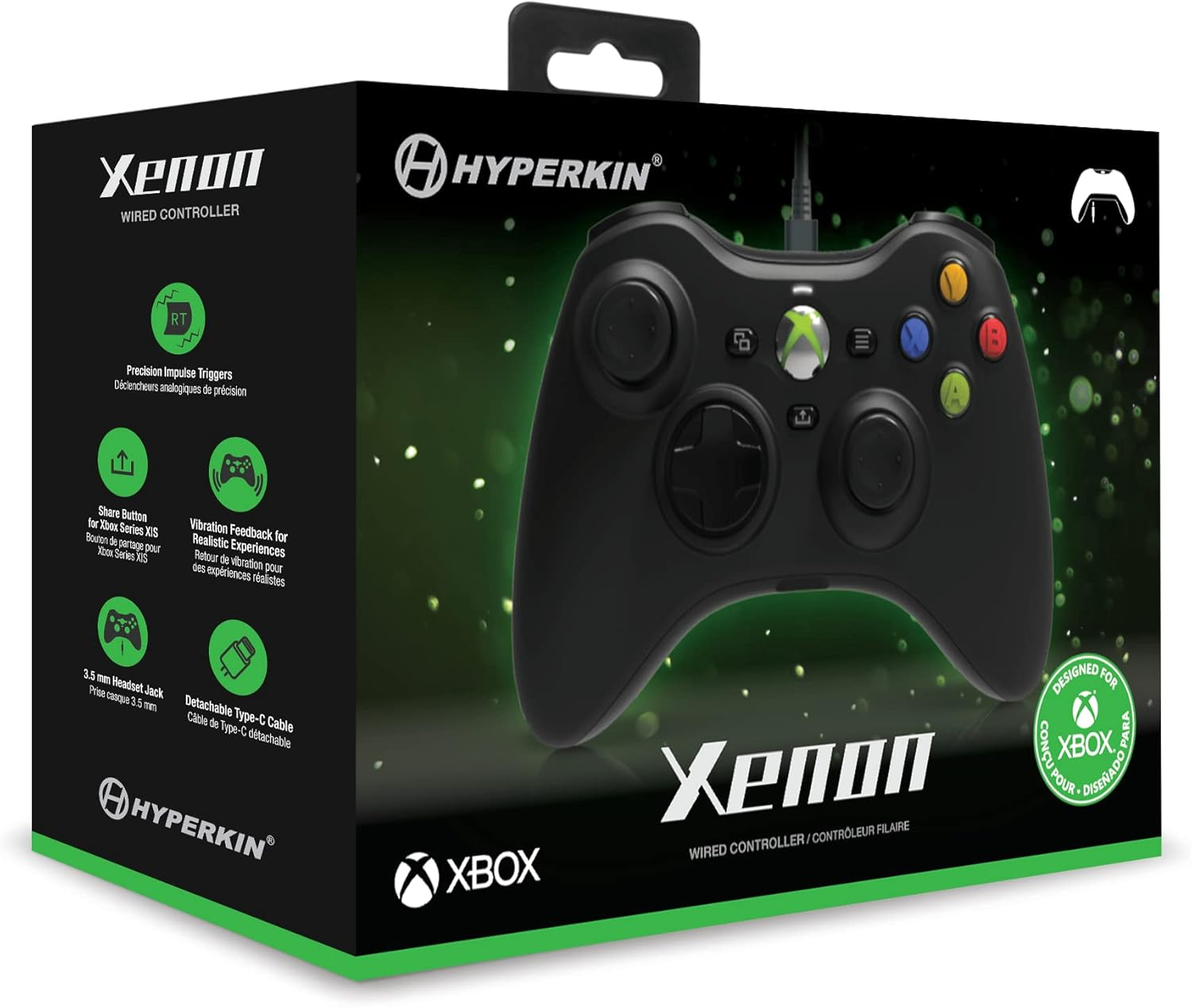 Hyperkin Xenon Wired Controller for Xbox Series X-S, Xbox One and PC - Black image number 3