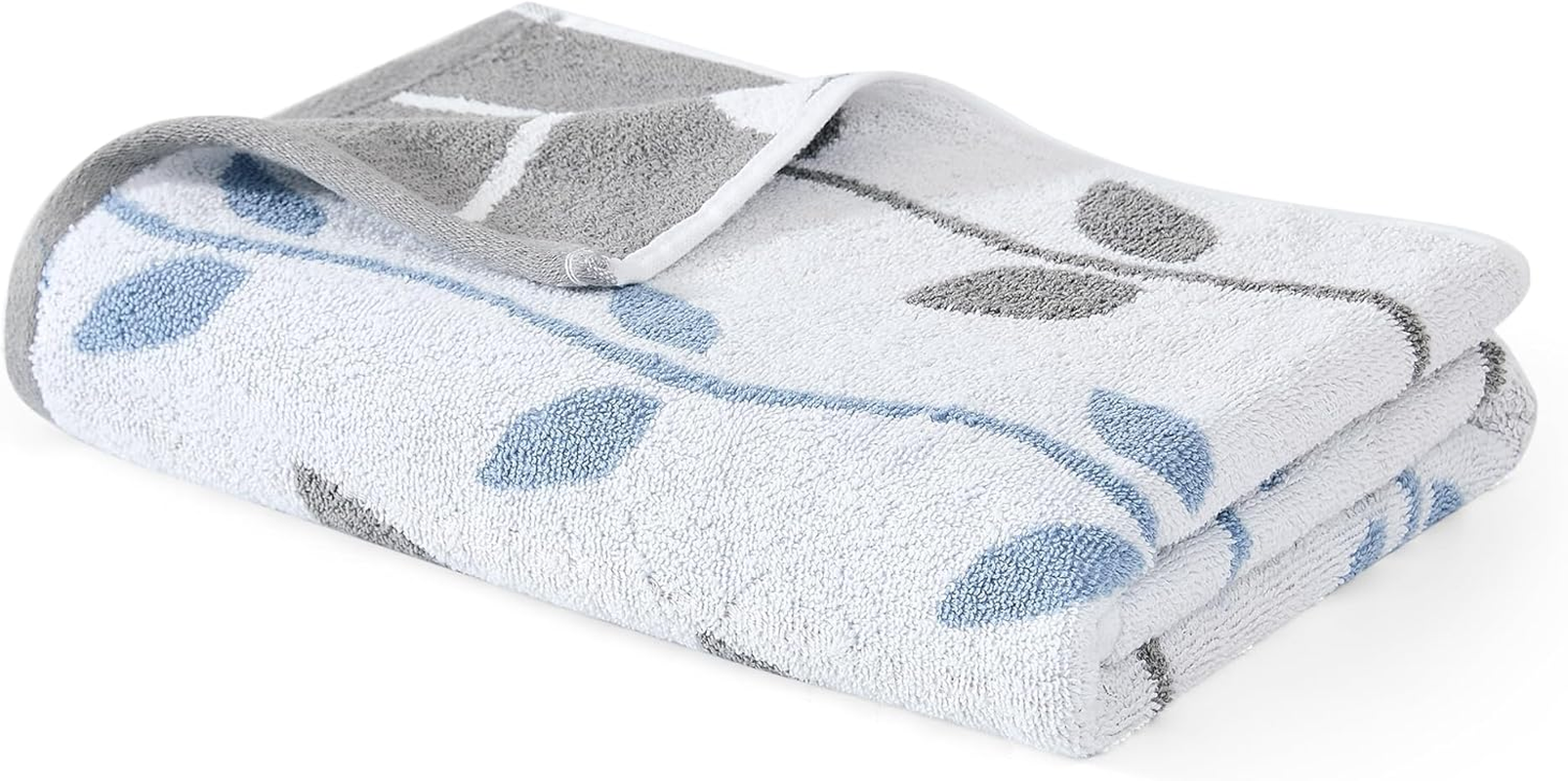 Amrapur Overseas 6-Piece Yarn Dyed Organic Vines Jacquard/Solid Ultra Soft 500GSM 100% Combed Cotton Towel Set [Blue] - Aqua image number 4