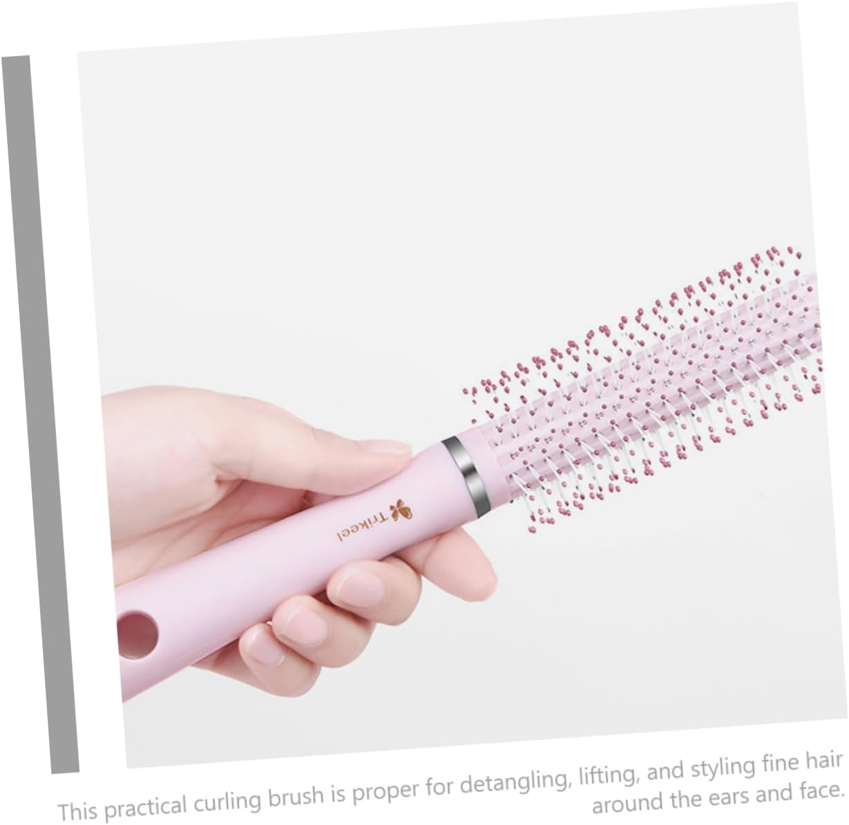 ADOCARN Volume and Bounce round Brush for Curly Hair Detangling Styling Brush for Blow Drying for Women image number 4