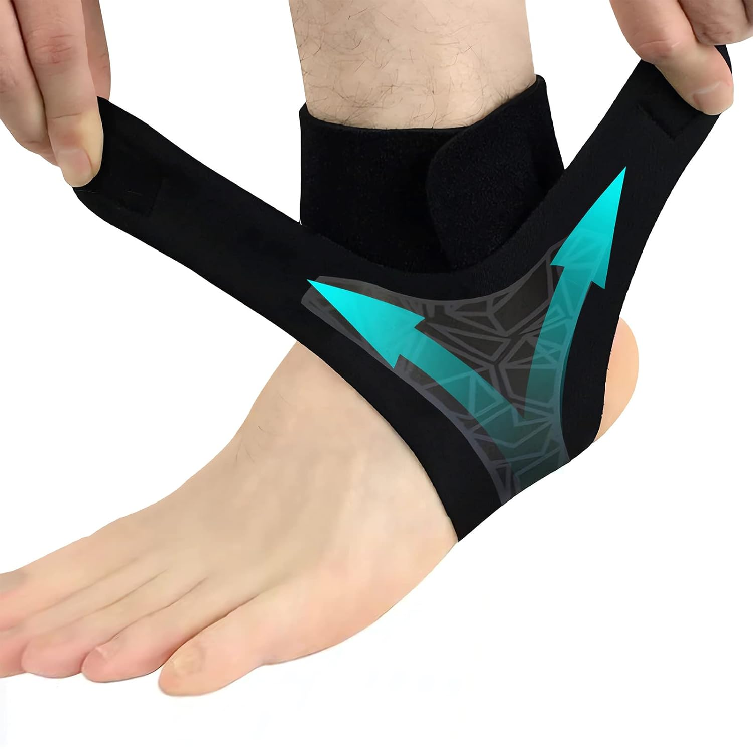 Ankle Support Brace， Open-Heel Ankle Brace with Adjustable Straps for Sports Protect, Plantar Fasciitis, Achilles Tendonitis, Ligament Damage, Injury Recovery，Male and Female,No Distinction between Left and Right (1, Gray, L/XL) image number 4