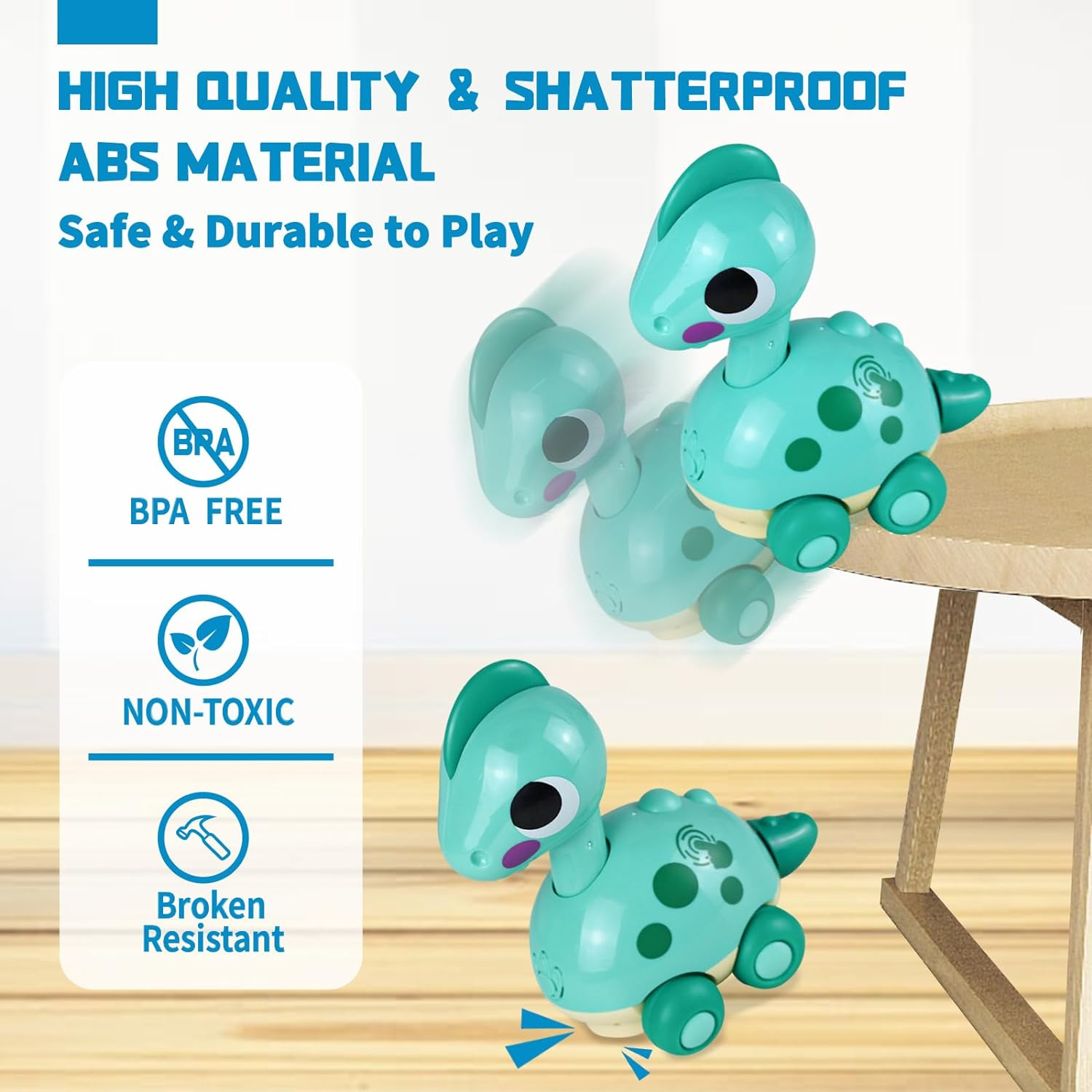 Baby Toys 6-12 Months, Musical Dinosaur Toys for 1 2 Year Old Boys Girls Toddlers, Touch and Go Crawling Dinosaurs with Lights & Sounds, Birthday Gifts for Boys Kids 6 9 12 Month 1-2 Year Old image number 3