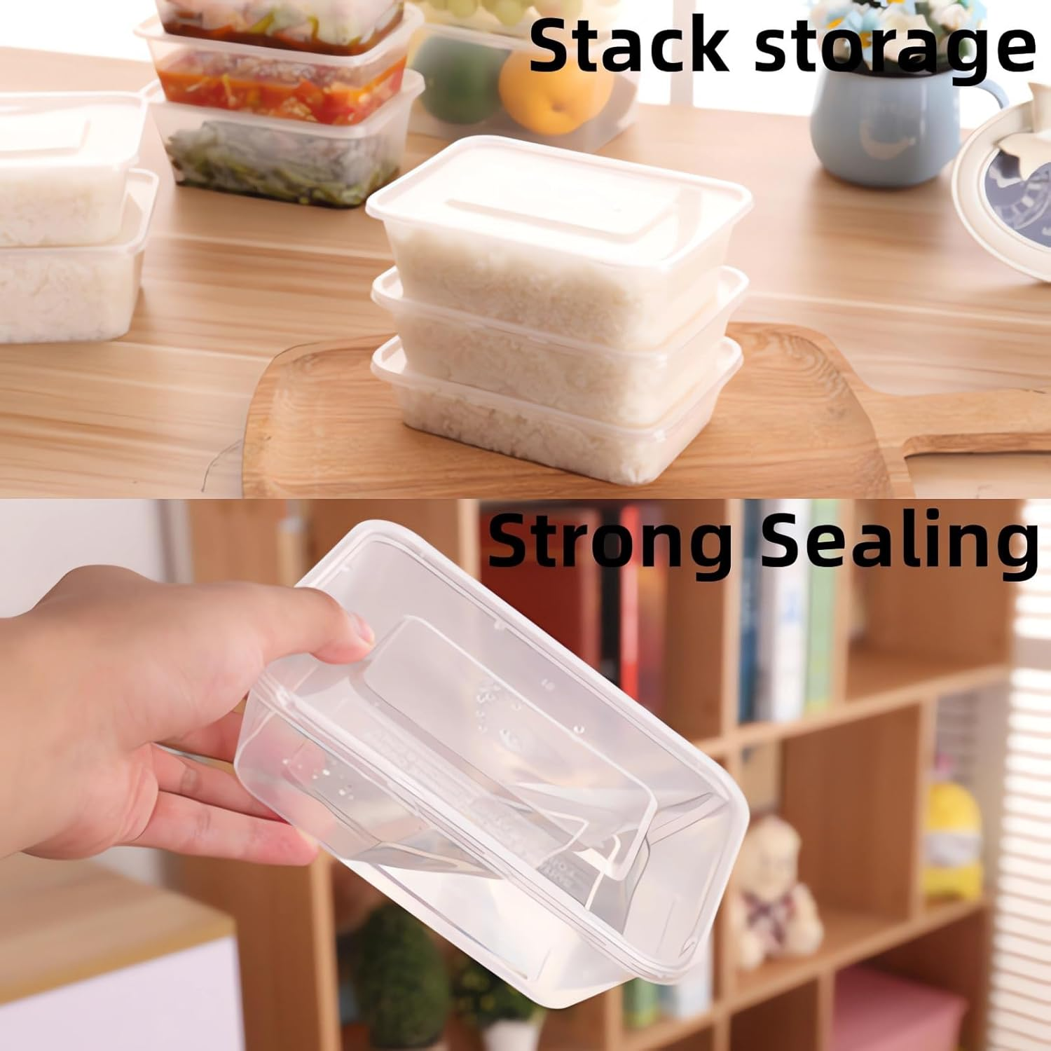 650Ml Takeaway Container with Lids,Bpa Free,Can Be Refrigerated and Microwaved Sealed and Leak-Proof, It Is Utilized for Restaurant Takeout, Picnic, Fruit and Snack Takeout（50 Set） image number 6