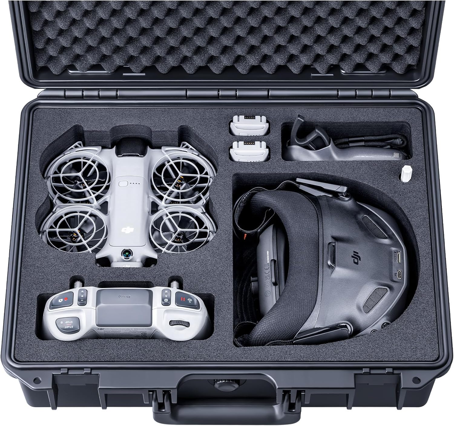 Lykus Titan N210 Waterproof Hard Case for DJI Neo 2 Motion Combo, Goggles N3/3, RC Motion 3, FPV Controller 3, Support up to 8 Batteries [CASE ONLY] image number 6