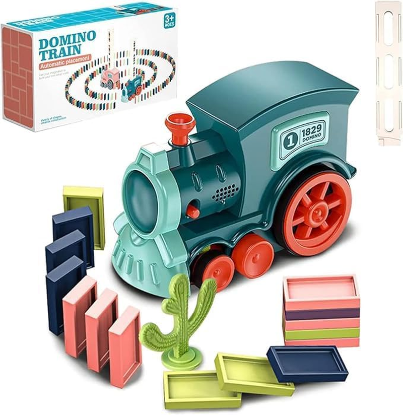 Dominoes Rally Toy Set - Creative Domino Train, Fun Domino Games for Kids Boys and Girls