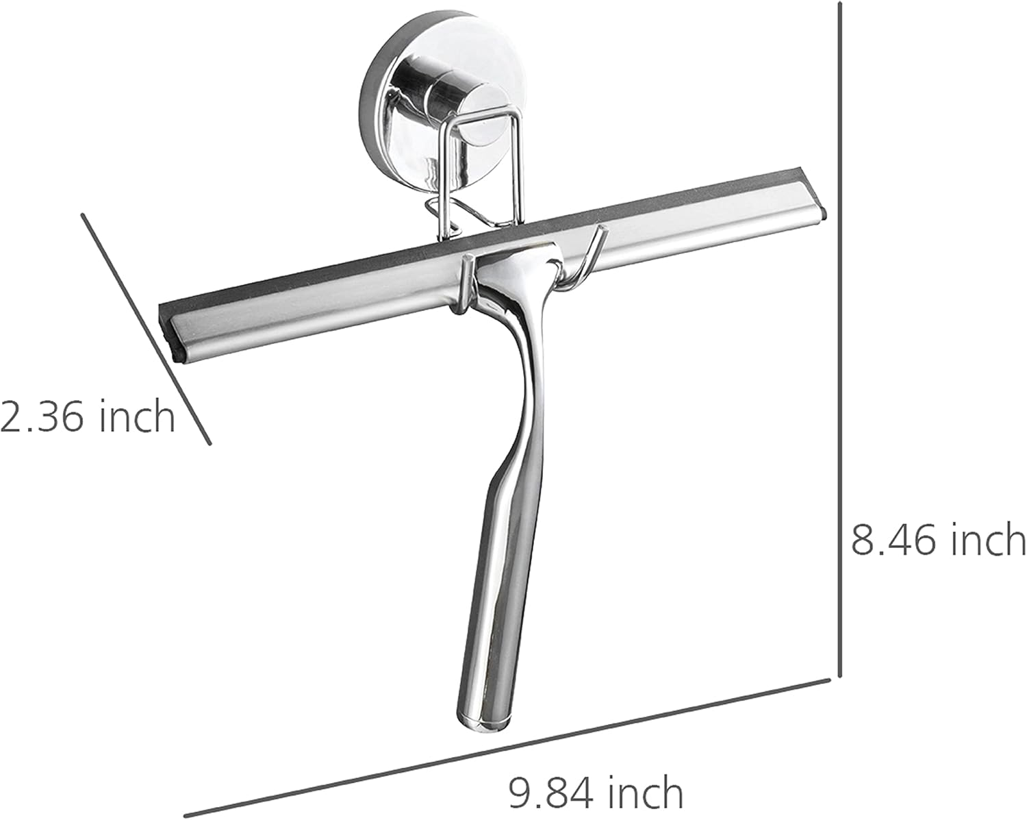 WENKO Squeegee for Shower Glass Door with Holder, Shower Squeegee for Shower Doors, Bathroom Squeegee for Shower, Dimensions 9.8 X 8.5 X 2.4 Inch, Chrome image number 2