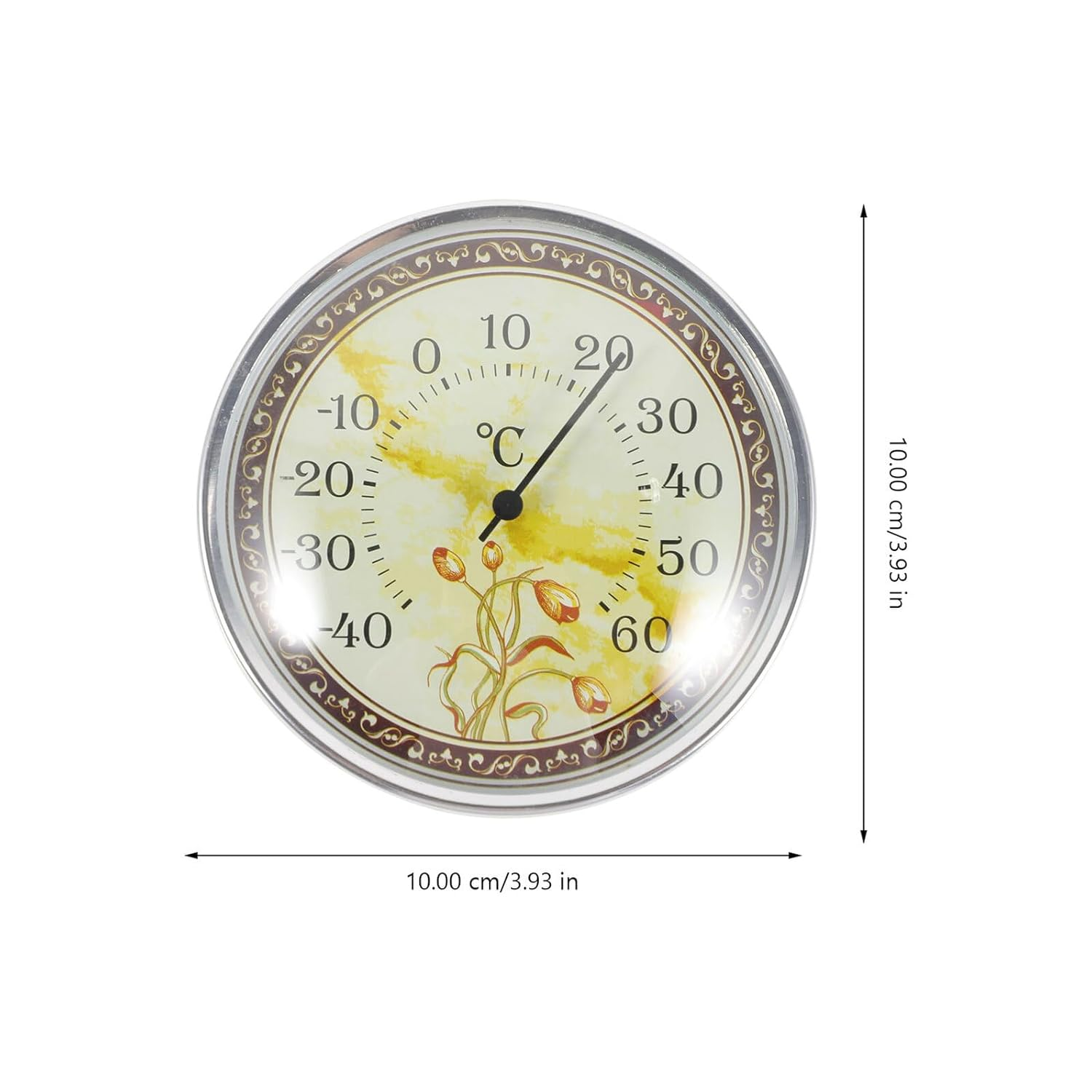 VICASKY High Precision Indoor Wall Thermometer with Tulip Pattern Accurate Temperature Gauge for Nursery Sauna and Home Use Read Hanging Design Temperature Monitor image number 1