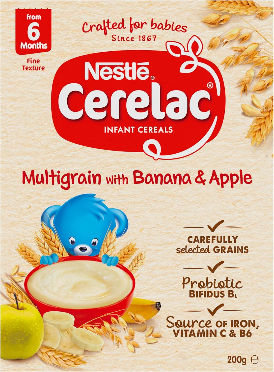 Nestl&eacute; CERELAC Infant Cereal Multigrain with Banana & Apple Baby Cereal from 6 Months &ndash; 200G (Pack of 6) image number 5