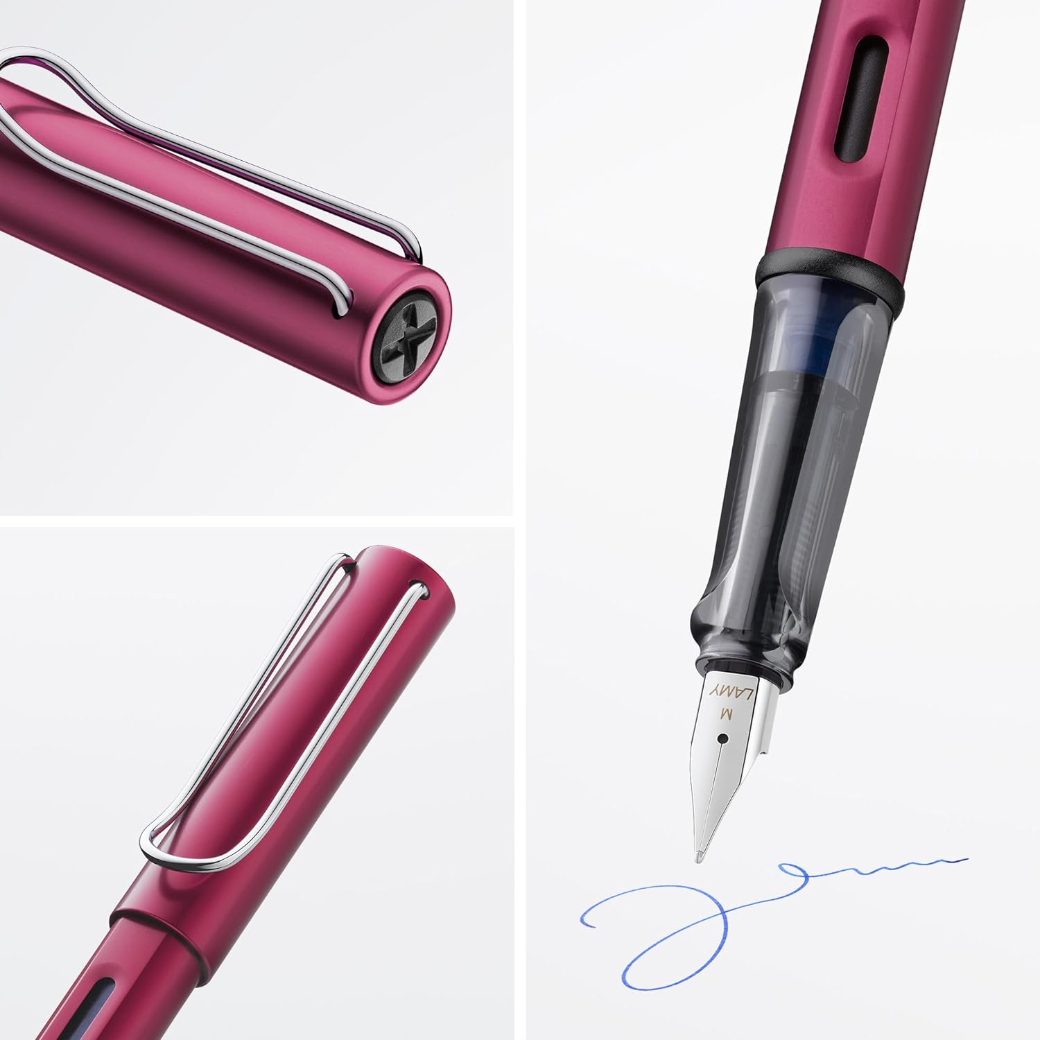 LAMY Al-Star Black Purple - Fountain Pen with Ergonomic Grip & Polished Steel Nib in Size M - Lightweight Aluminum Body - Including LAMY T 10 Blue Cartridge - Right-Handed